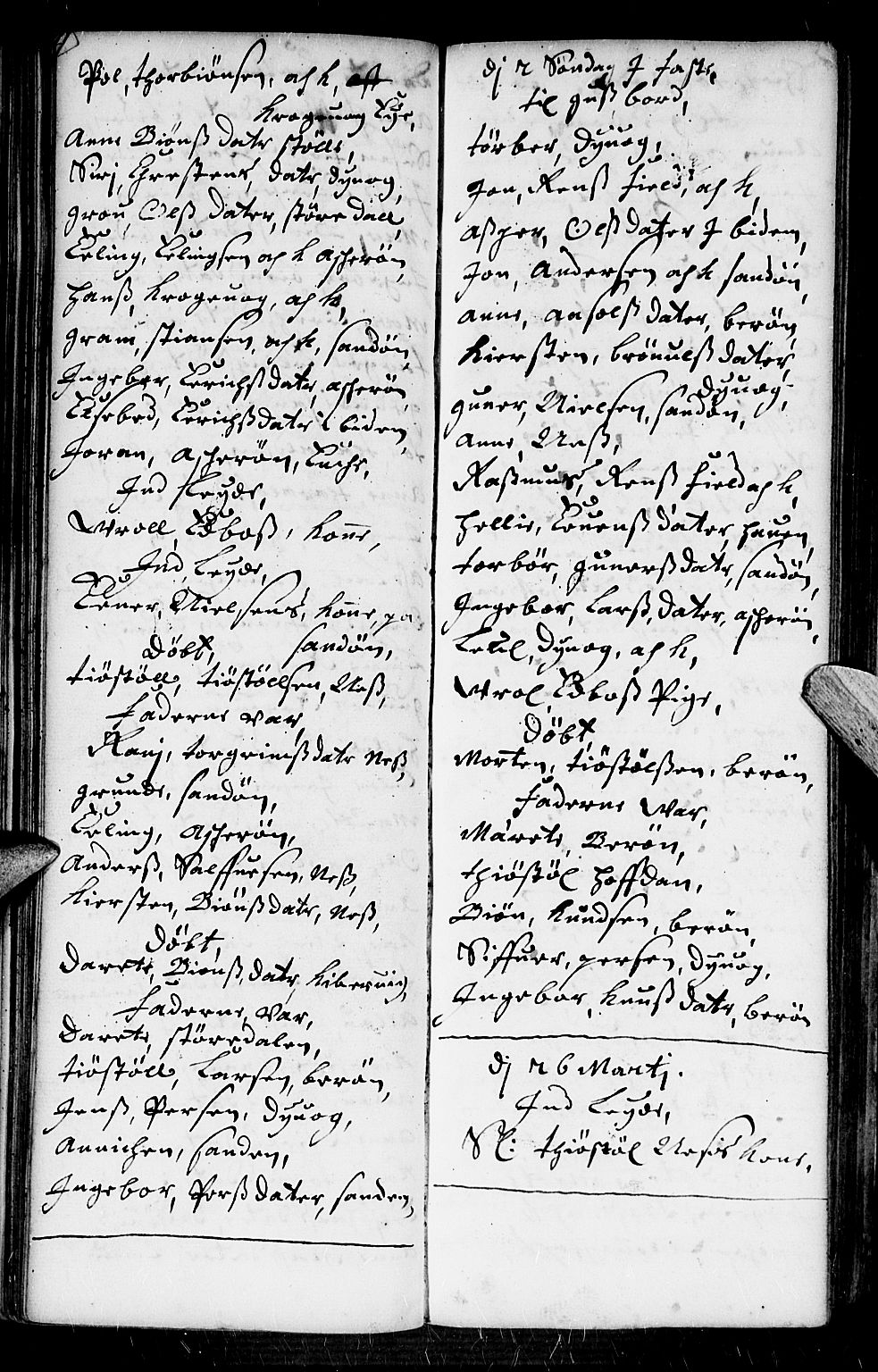 Dypvåg sokneprestkontor, AV/SAK-1111-0007/F/Fb/Fba/L0002: Klokkerbok nr. B 2, 1707-1721, s. 42