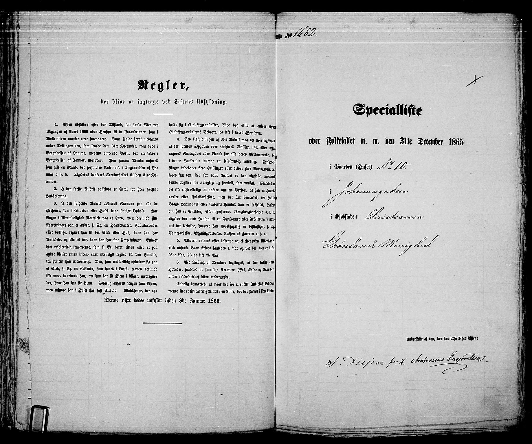 RA, Folketelling 1865 for 0301 Kristiania kjøpstad, 1865, s. 3802