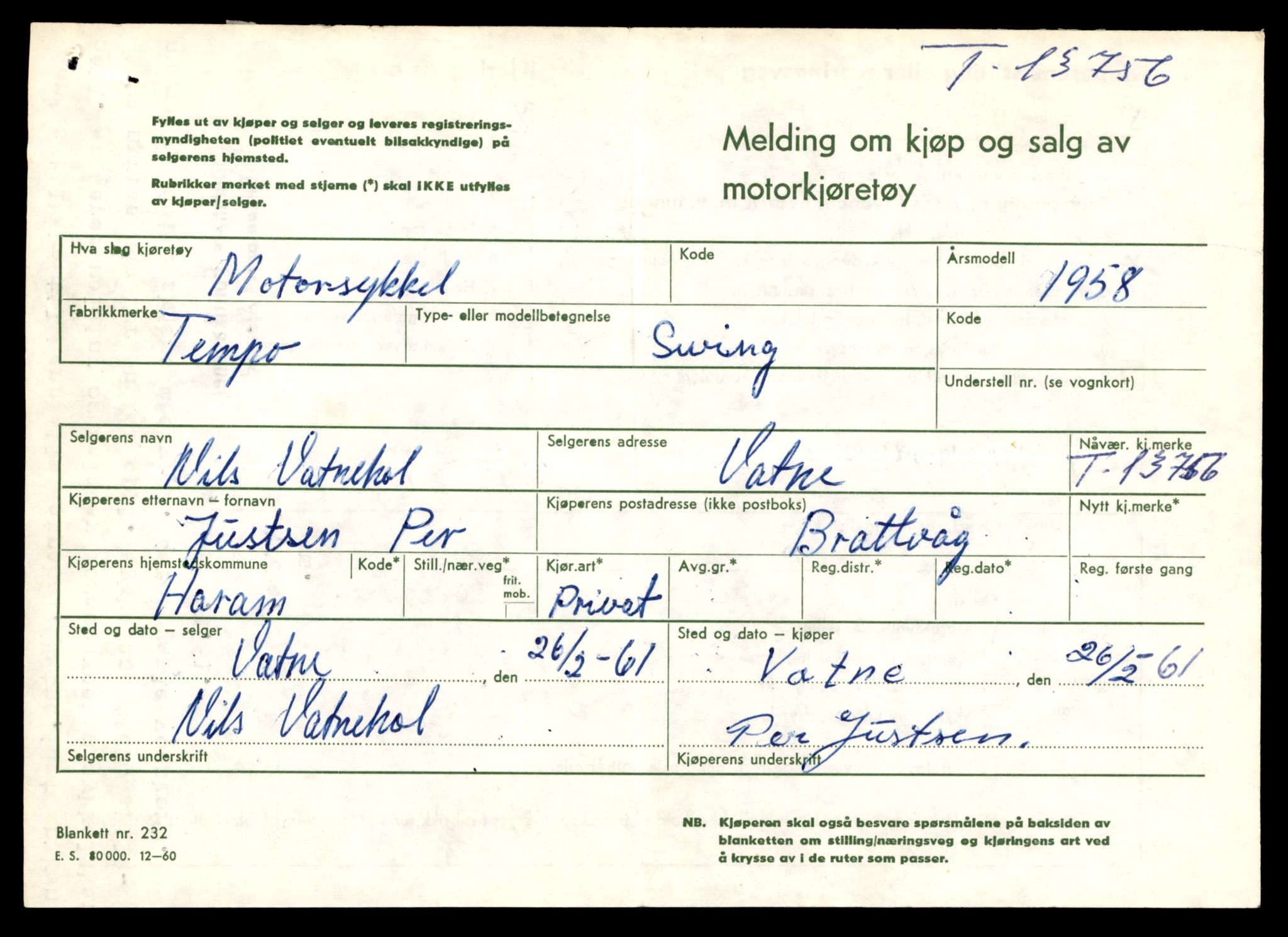 Møre og Romsdal vegkontor - Ålesund trafikkstasjon, AV/SAT-A-4099/F/Fe/L0041: Registreringskort for kjøretøy T 13710 - T 13905, 1927-1998, s. 827