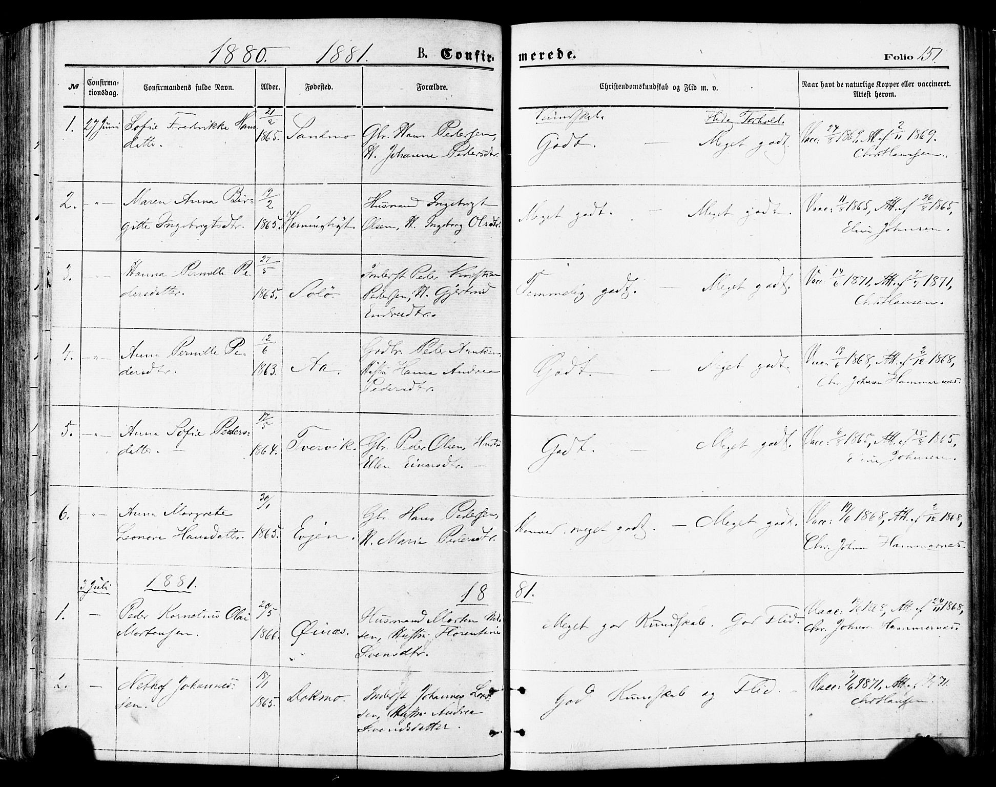 Ministerialprotokoller, klokkerbøker og fødselsregistre - Nordland, SAT/A-1459/846/L0645: Ministerialbok nr. 846A03, 1872-1886, s. 151