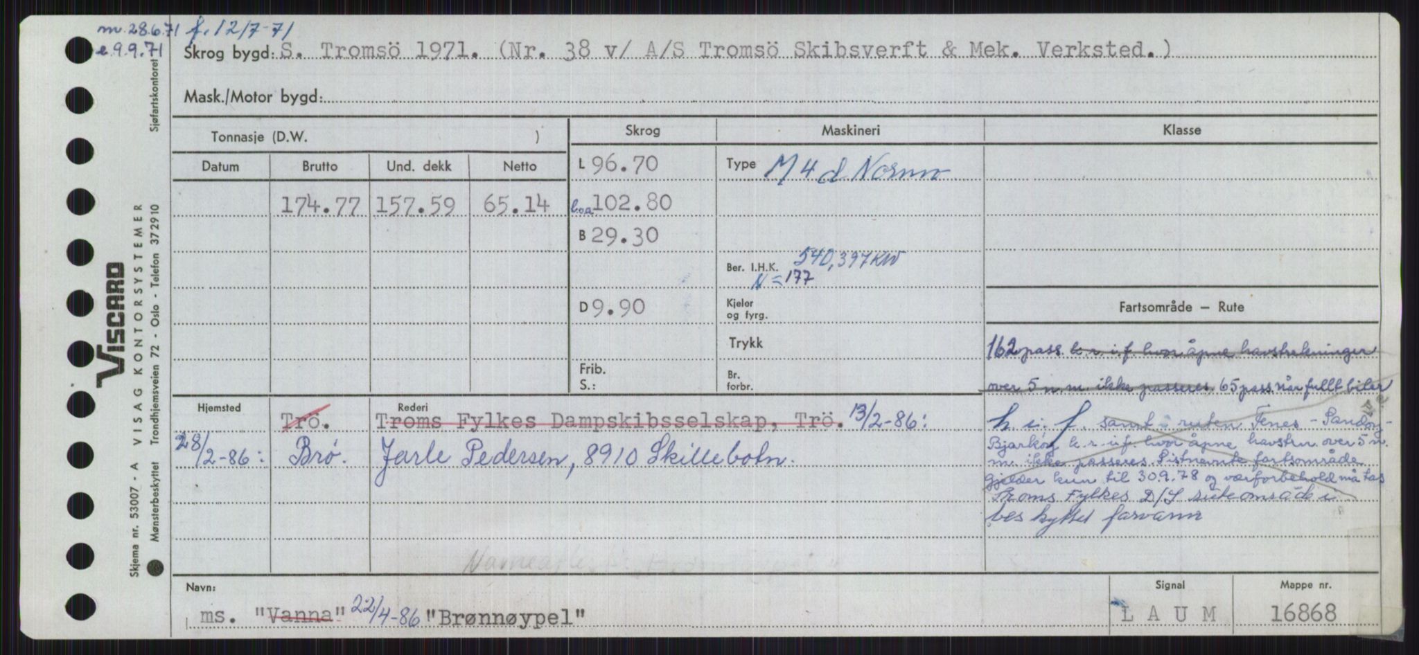 Sjøfartsdirektoratet med forløpere, Skipsmålingen, RA/S-1627/H/Ha/L0001/0002: Fartøy, A-Eig / Fartøy Bjør-Eig, s. 377