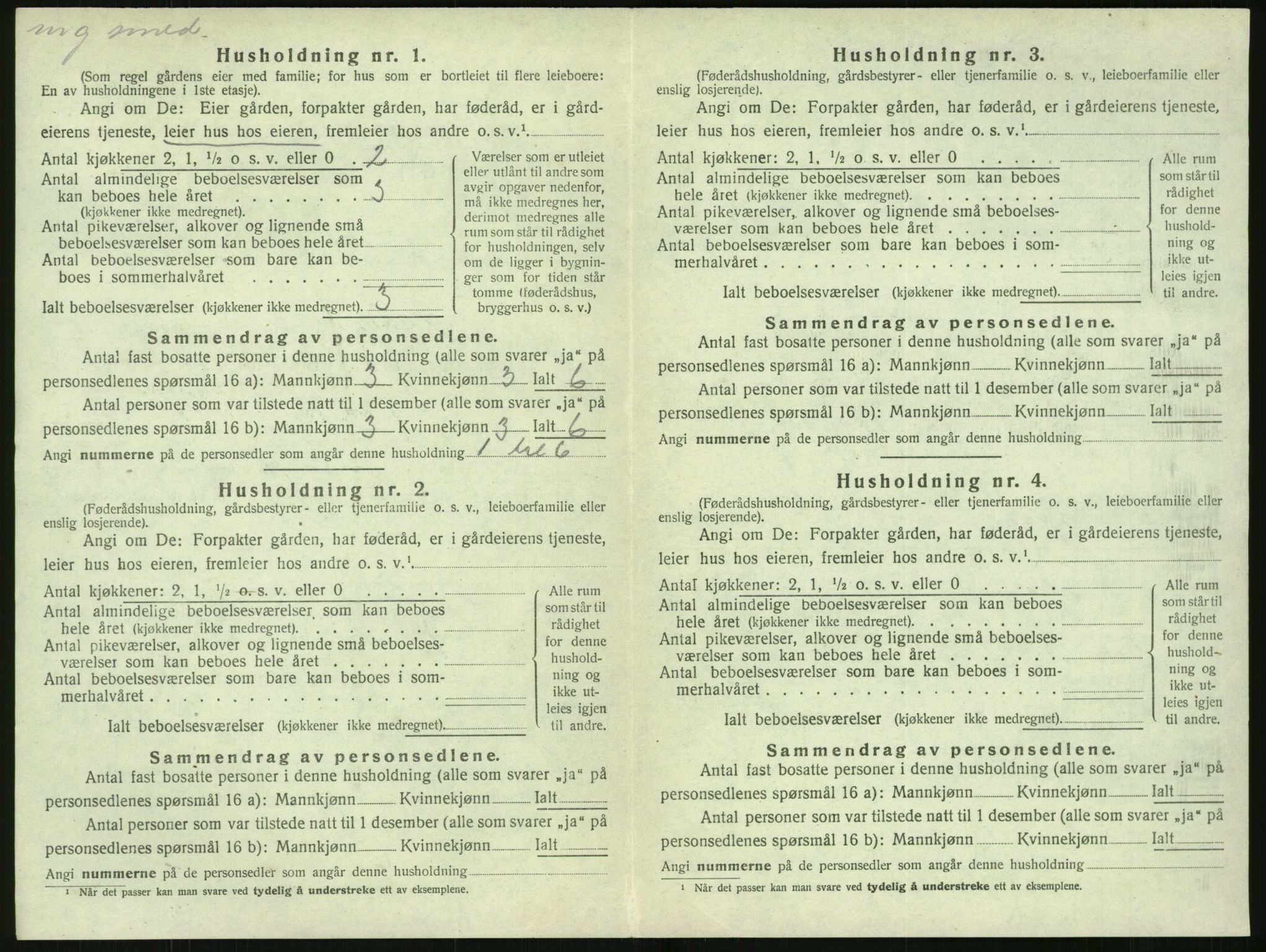 SAK, Folketelling 1920 for 0923 Fjære herred, 1920, s. 496