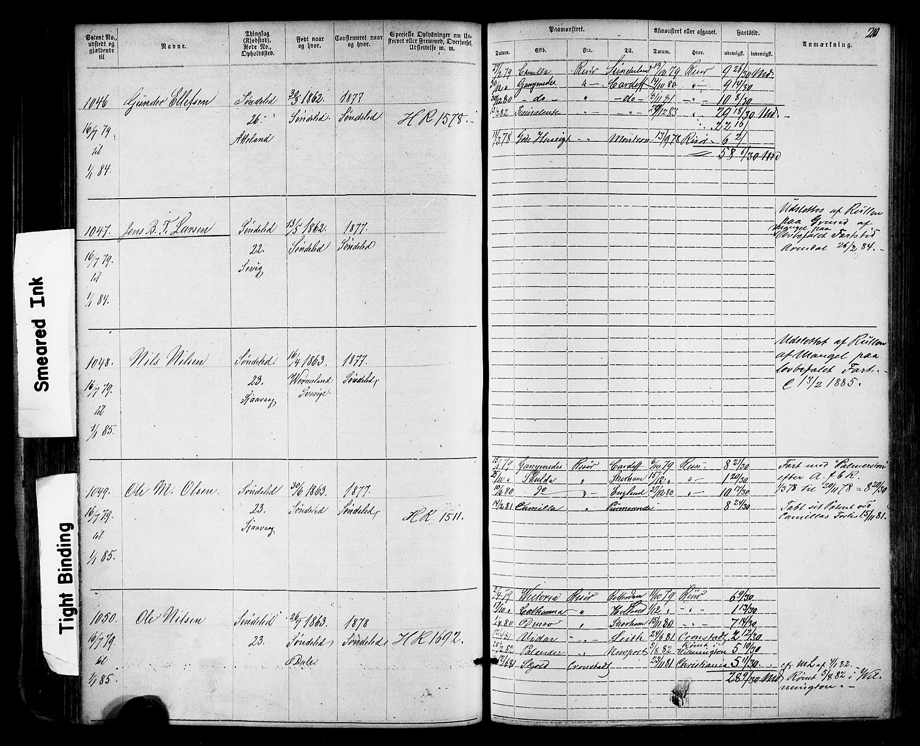 Risør mønstringskrets, AV/SAK-2031-0010/F/Fa/L0003: Annotasjonsrulle nr 1-1913 med register, T-7, 1863-1899, s. 146