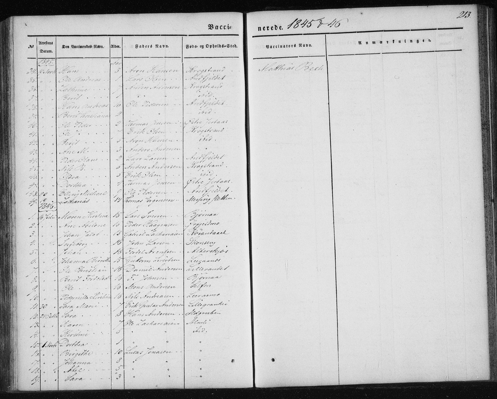 Ministerialprotokoller, klokkerbøker og fødselsregistre - Nordland, SAT/A-1459/827/L0391: Ministerialbok nr. 827A03, 1842-1852, s. 213