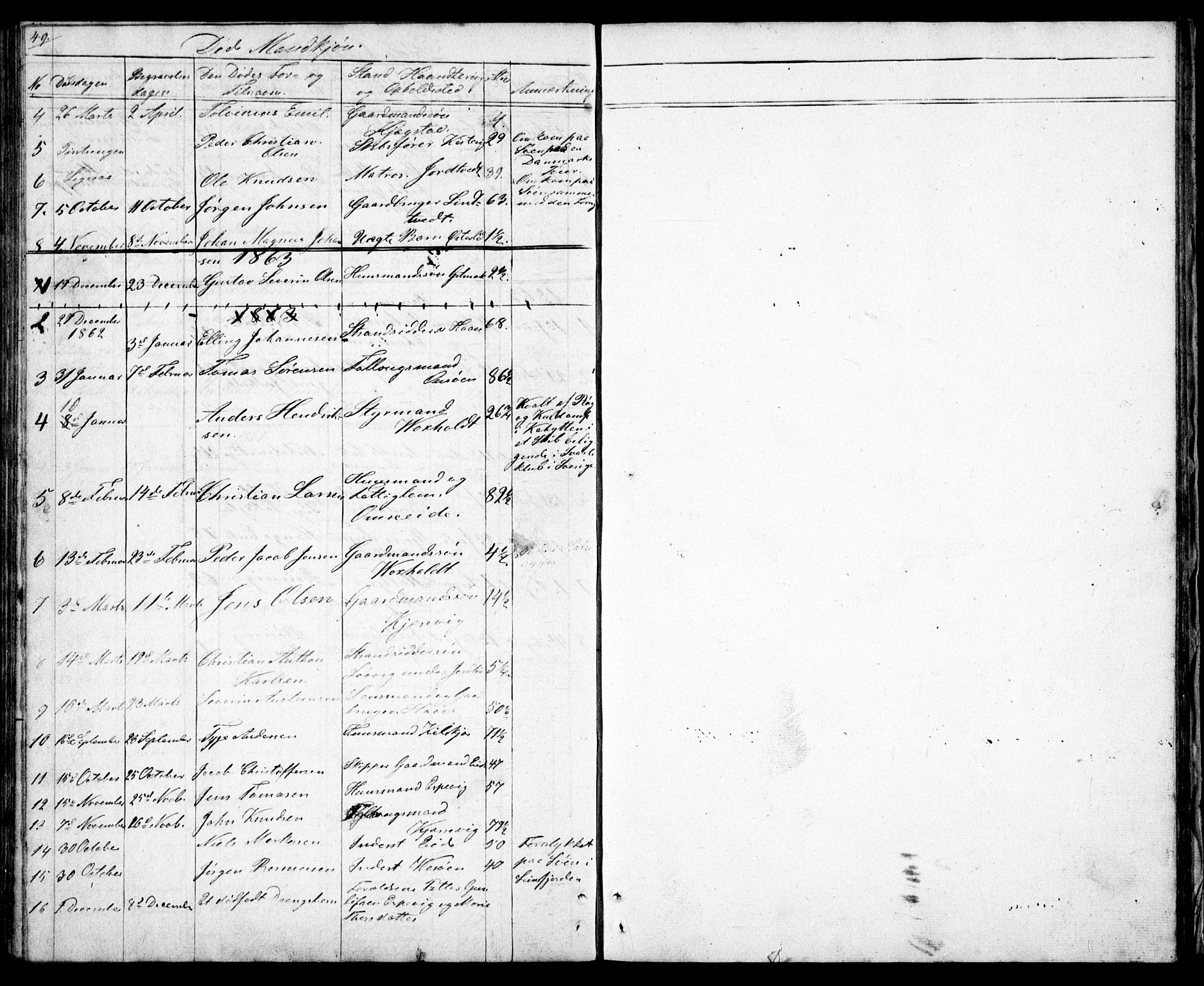 Hommedal sokneprestkontor, SAK/1111-0023/F/Fb/Fba/L0002: Klokkerbok nr. B 2, 1841-1863, s. 50