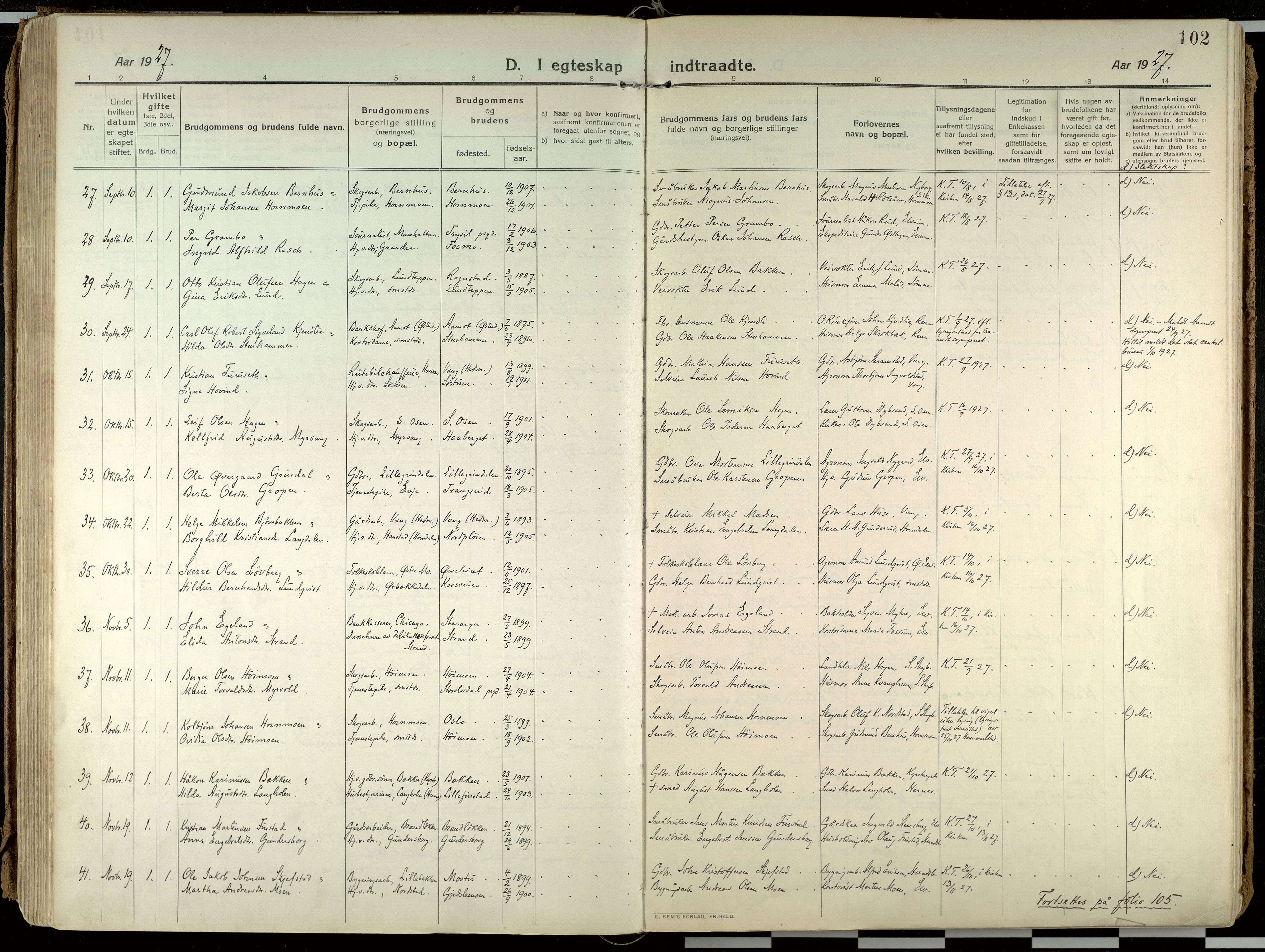 Elverum prestekontor, AV/SAH-PREST-044/H/Ha/Haa/L0021: Ministerialbok nr. 21, 1913-1928, s. 102
