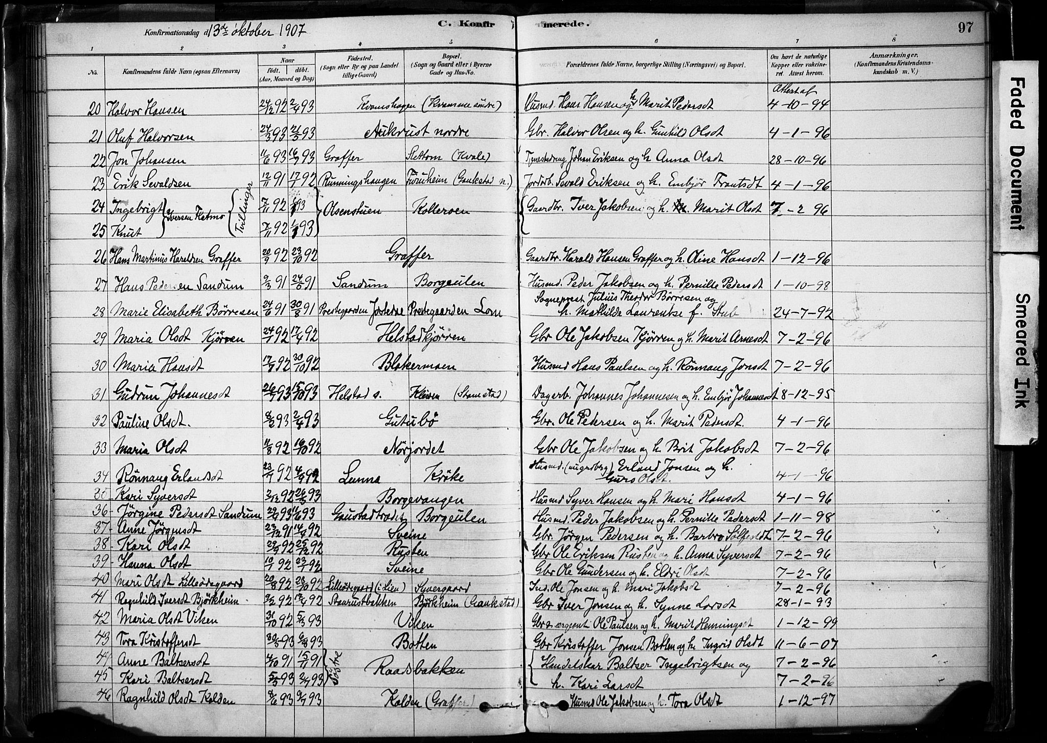 Lom prestekontor, AV/SAH-PREST-070/K/L0009: Ministerialbok nr. 9, 1878-1907, s. 97