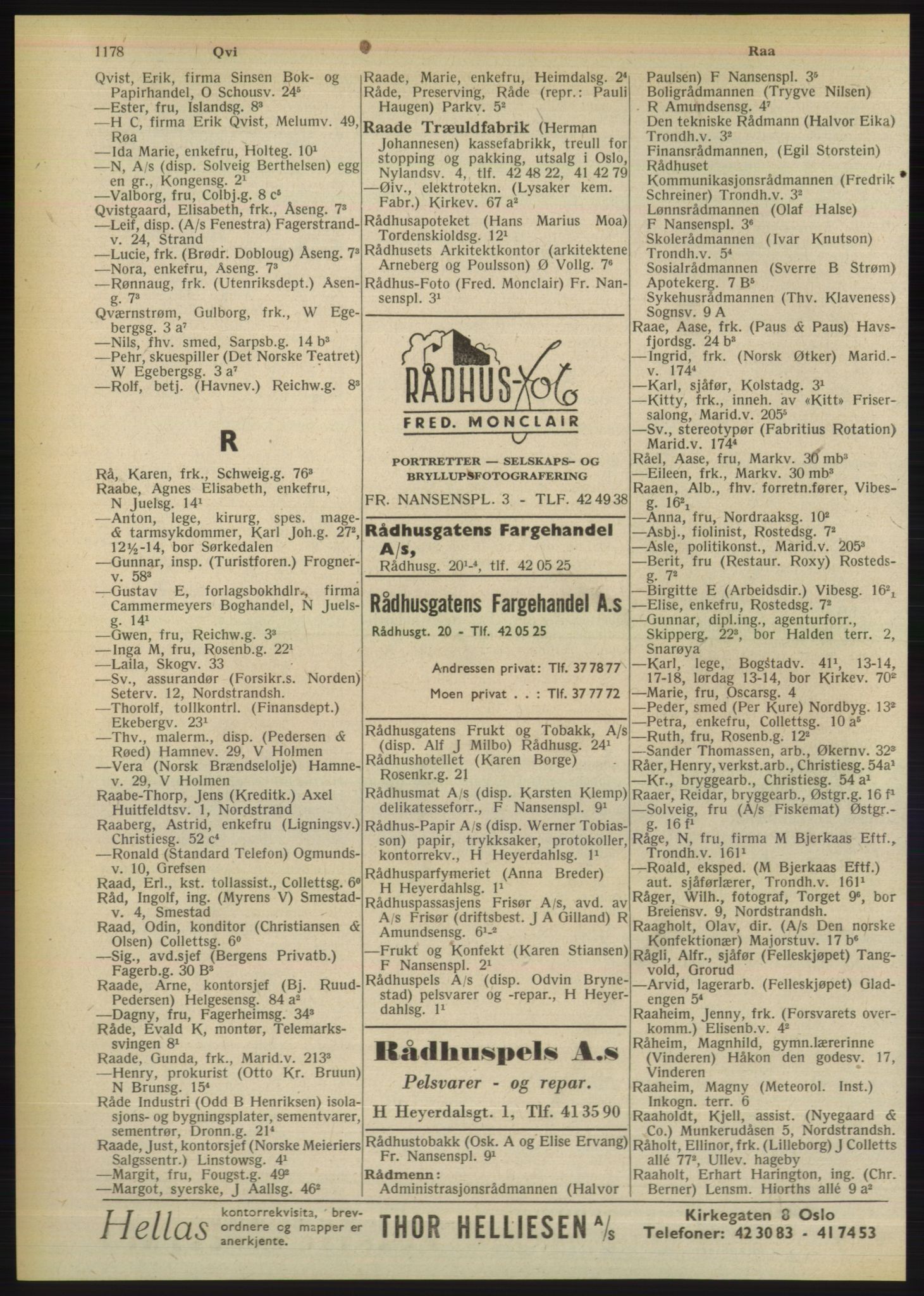 Kristiania/Oslo adressebok, PUBL/-, 1949, s. 1178