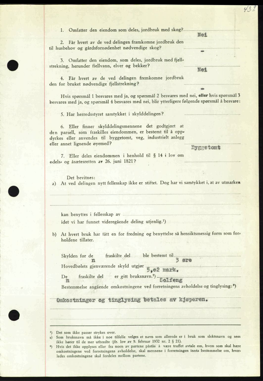 Nordmøre sorenskriveri, AV/SAT-A-4132/1/2/2Ca: Pantebok nr. A104, 1947-1947, Dagboknr: 523/1947