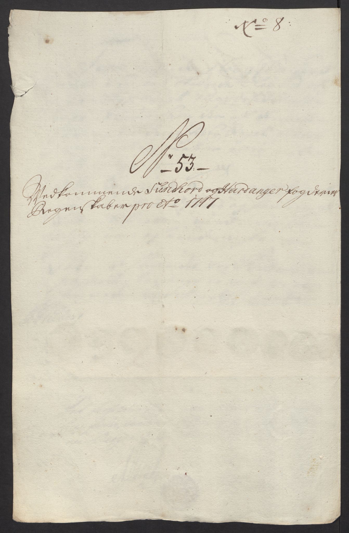 Rentekammeret inntil 1814, Reviderte regnskaper, Fogderegnskap, RA/EA-4092/R48/L2994: Fogderegnskap Sunnhordland og Hardanger, 1717, s. 295