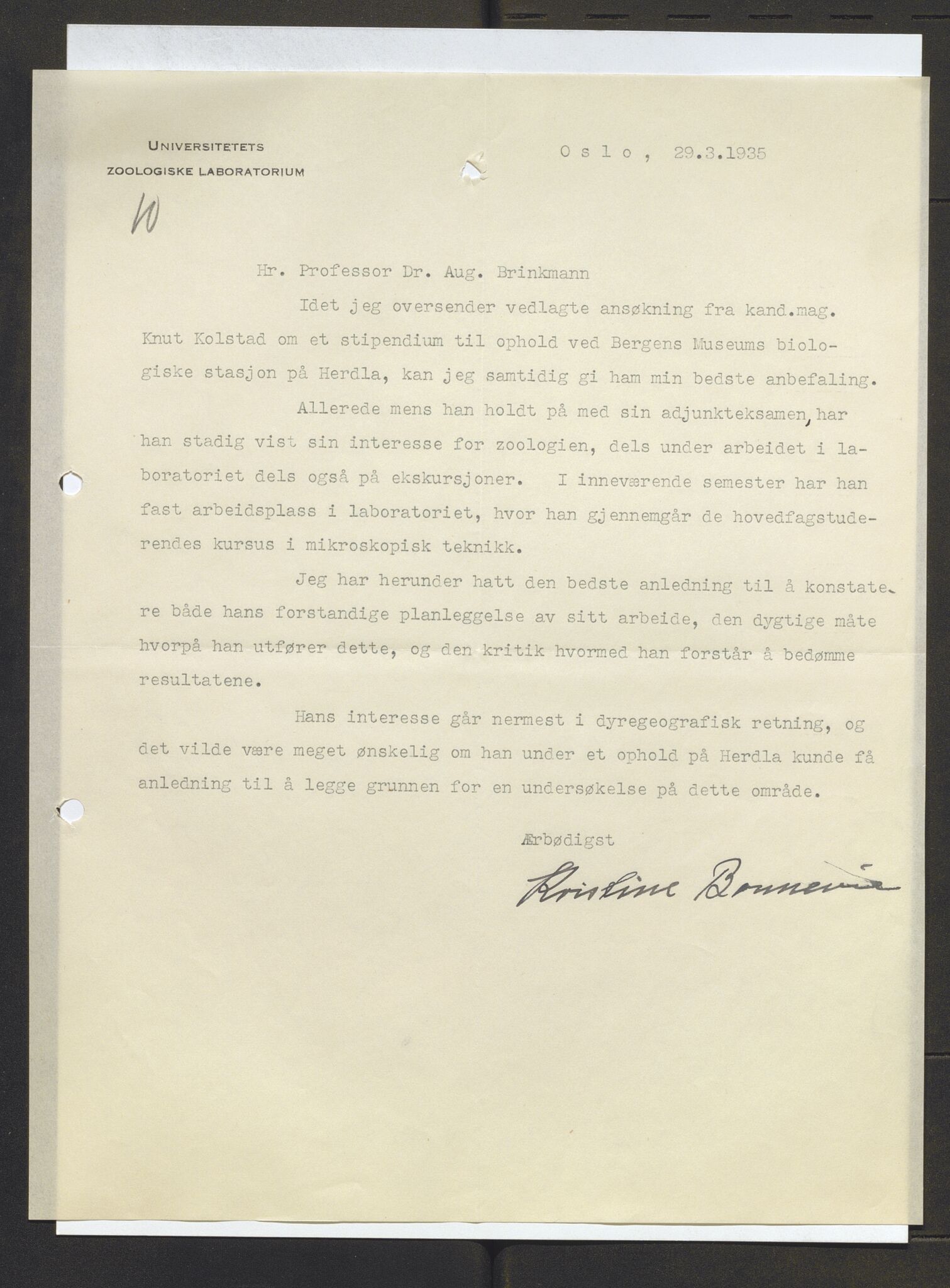 Bergens Museum, AV/SAB-A-17301/13/D/L0002: Korrespondanse , 1928-1940, s. 360