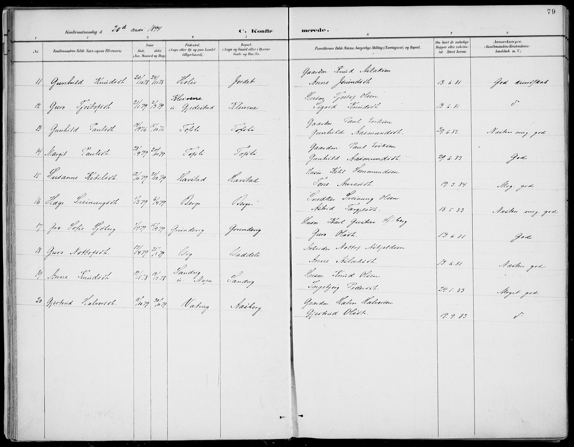 Fyresdal kirkebøker, AV/SAKO-A-263/F/Fa/L0007: Ministerialbok nr. I 7, 1887-1914, s. 79