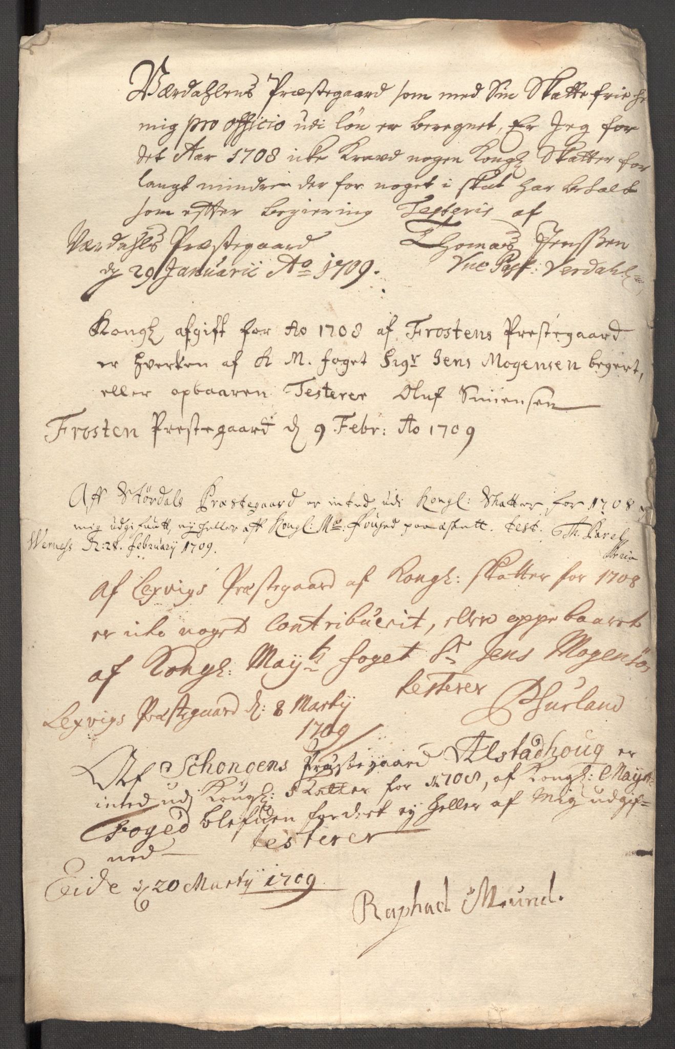 Rentekammeret inntil 1814, Reviderte regnskaper, Fogderegnskap, RA/EA-4092/R62/L4198: Fogderegnskap Stjørdal og Verdal, 1708, s. 239