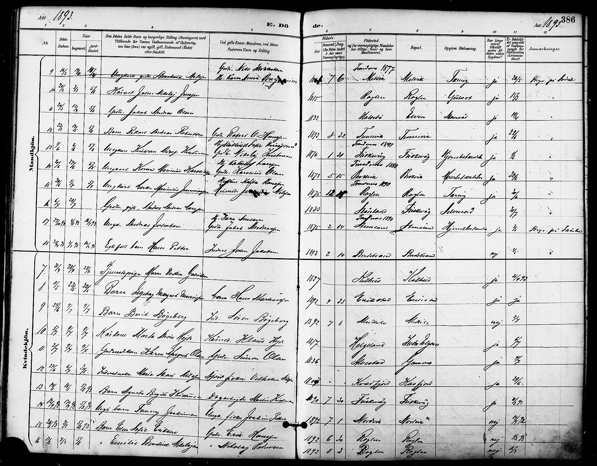 Trondenes sokneprestkontor, AV/SATØ-S-1319/H/Ha/L0016kirke: Ministerialbok nr. 16, 1890-1898, s. 386