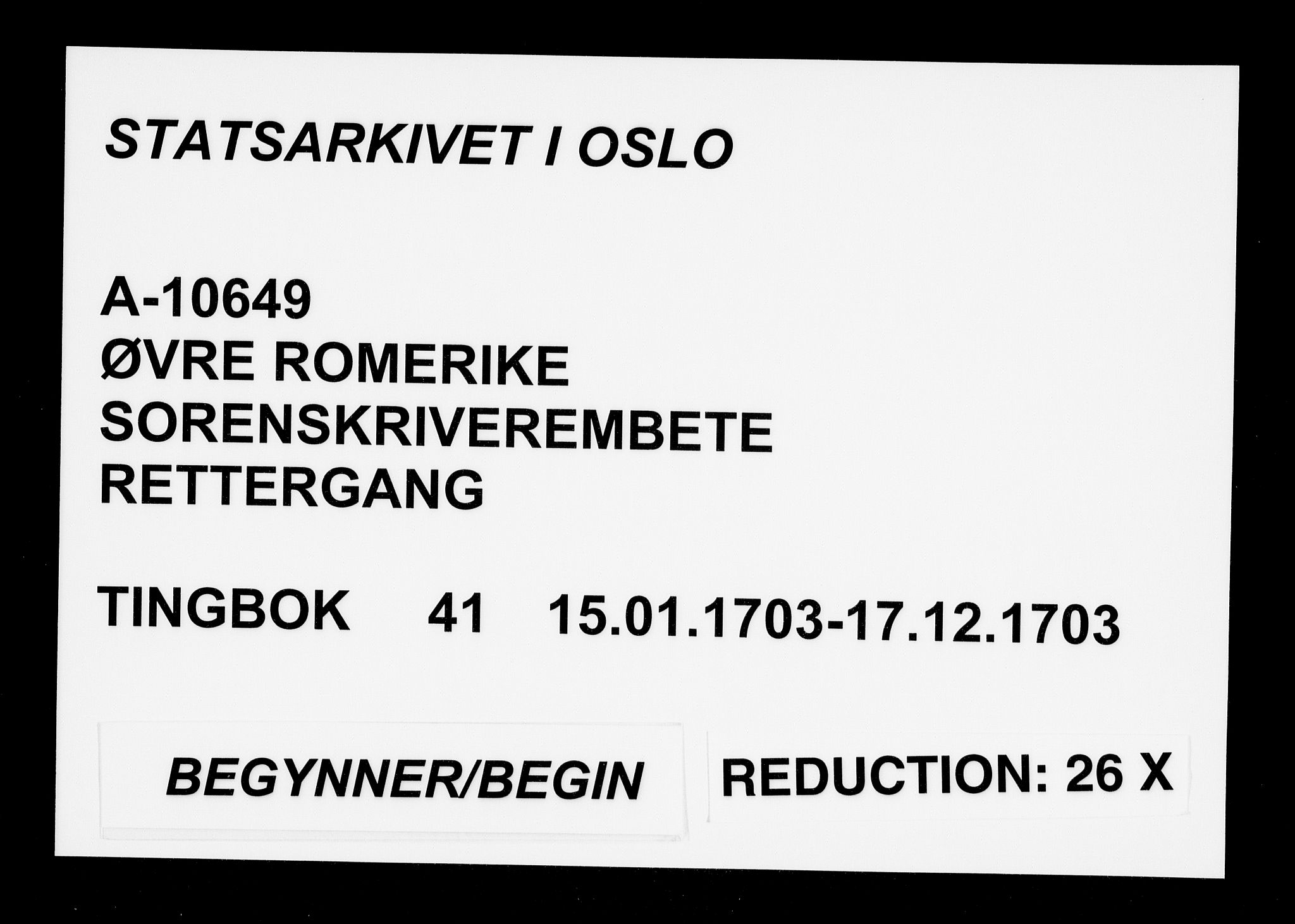 Øvre Romerike sorenskriveri, AV/SAO-A-10649/F/Fb/L0041: Tingbok 41, 1703