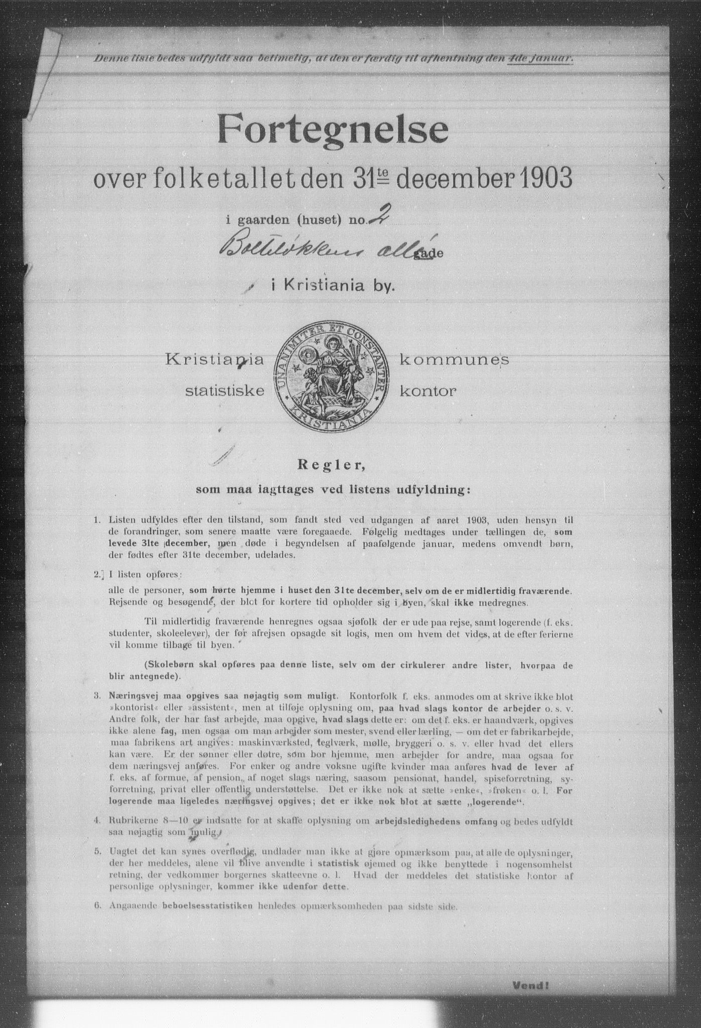 OBA, Kommunal folketelling 31.12.1903 for Kristiania kjøpstad, 1903, s. 1618