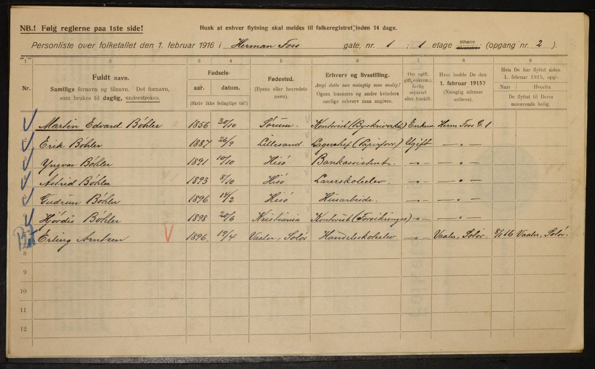 OBA, Kommunal folketelling 1.2.1916 for Kristiania, 1916, s. 39177