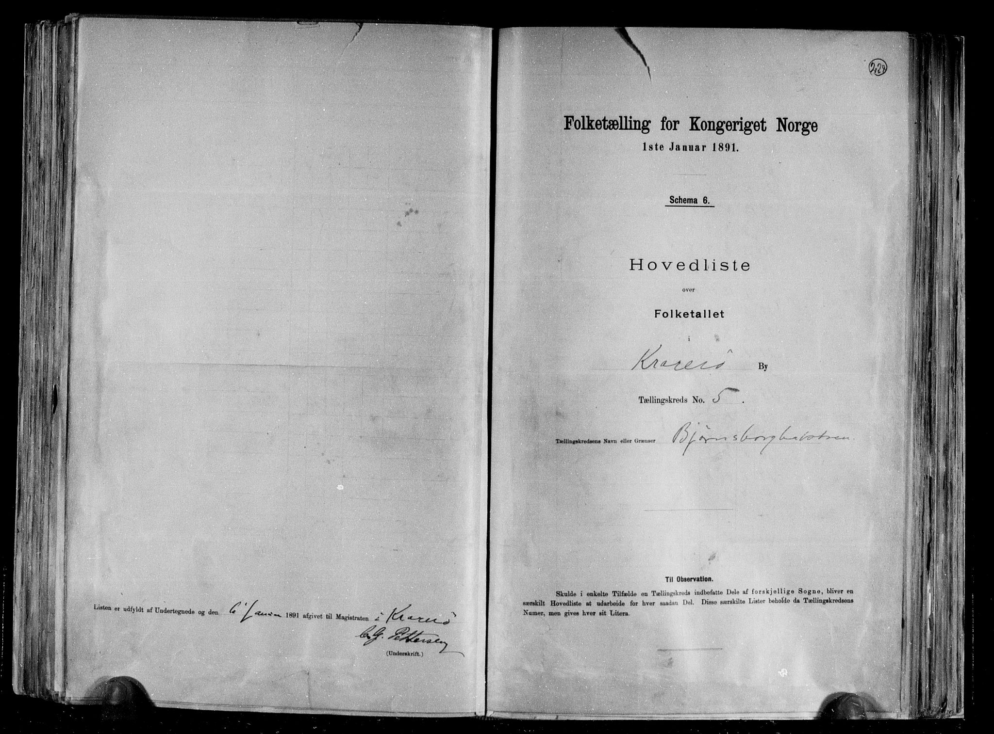 RA, Folketelling 1891 for 0801 Kragerø kjøpstad, 1891, s. 13