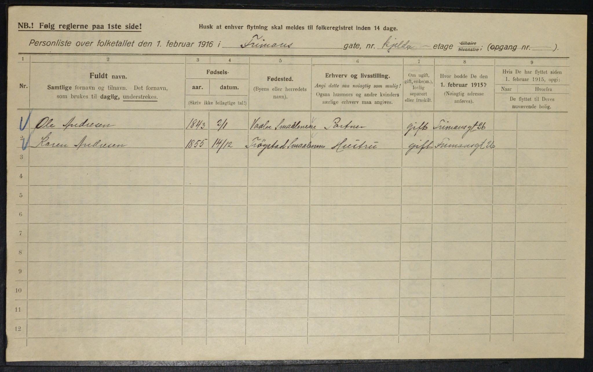 OBA, Kommunal folketelling 1.2.1916 for Kristiania, 1916, s. 27594