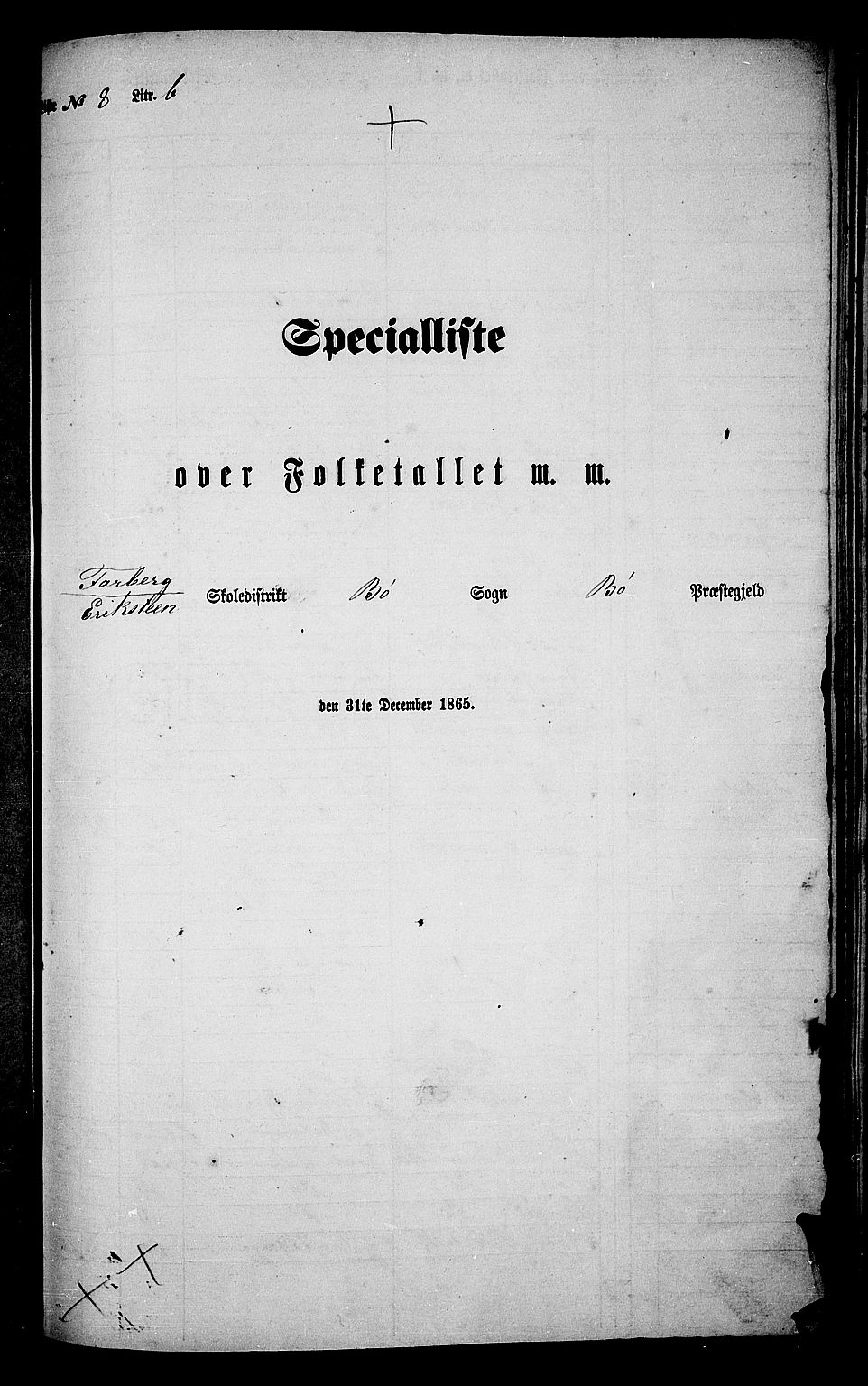 RA, Folketelling 1865 for 0821P Bø prestegjeld, 1865, s. 153