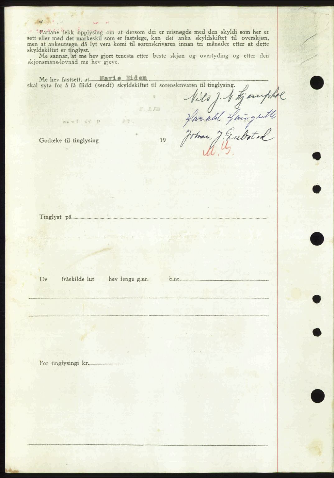 Nordre Sunnmøre sorenskriveri, AV/SAT-A-0006/1/2/2C/2Ca: Pantebok nr. A32, 1949-1949, Dagboknr: 2321/1949