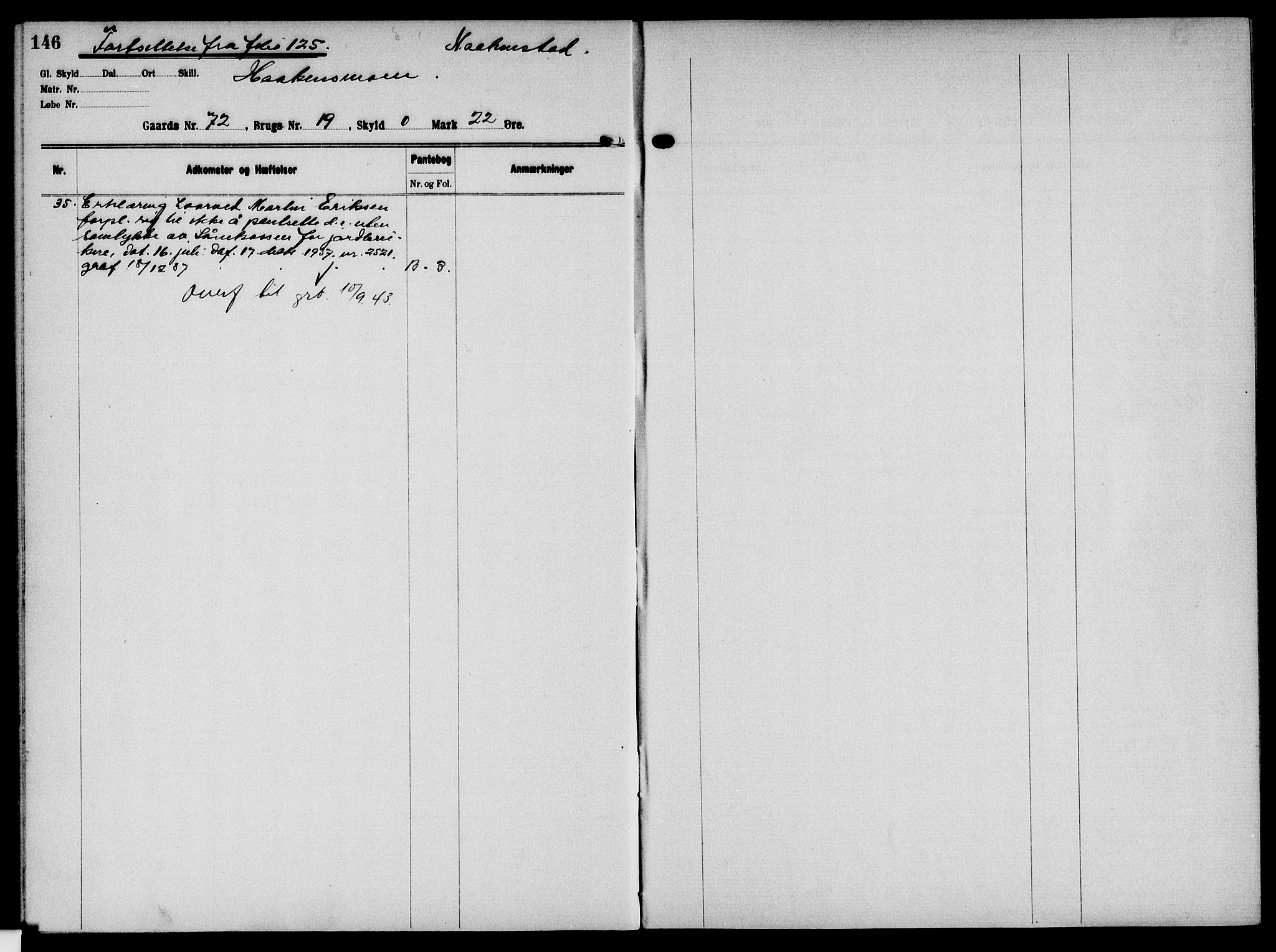 Solør tingrett, AV/SAH-TING-008/H/Ha/Hak/L0006: Panteregister nr. VI, 1900-1935, s. 146