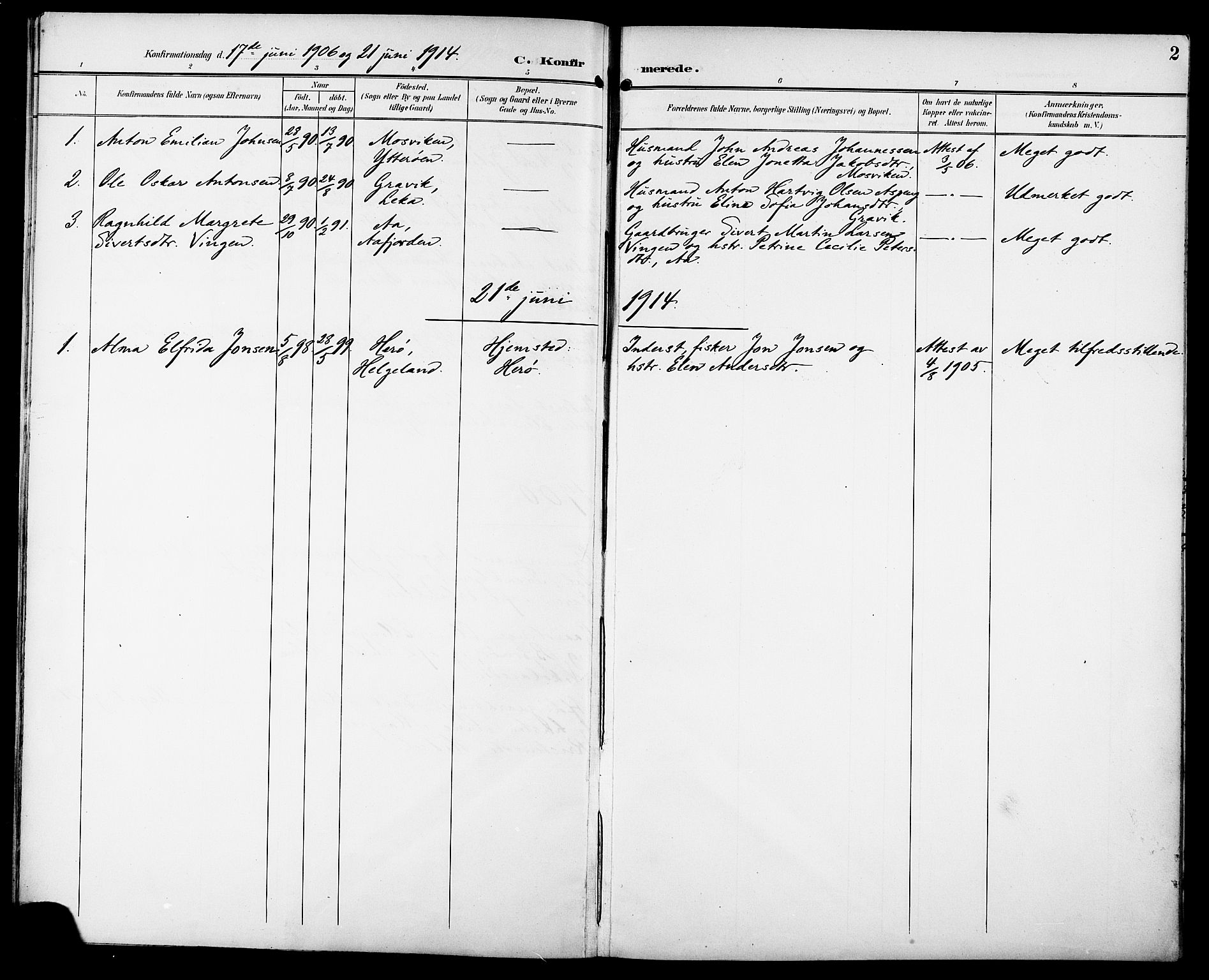 Ministerialprotokoller, klokkerbøker og fødselsregistre - Sør-Trøndelag, AV/SAT-A-1456/629/L0486: Ministerialbok nr. 629A02, 1894-1919, s. 2