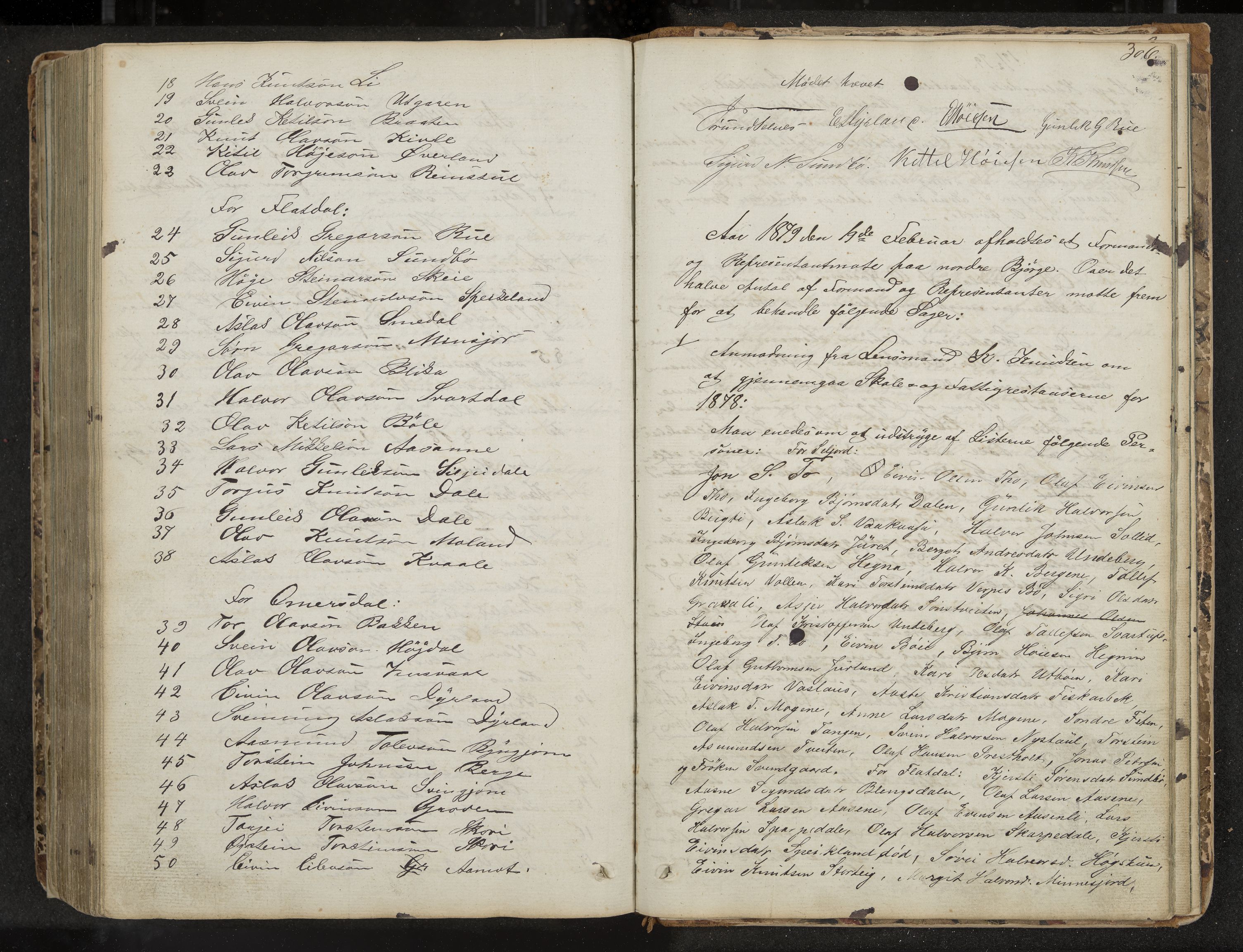 Seljord formannskap og sentraladministrasjon, IKAK/0828021/A/Aa/L0001: Møtebok med register, 1838-1879, s. 306