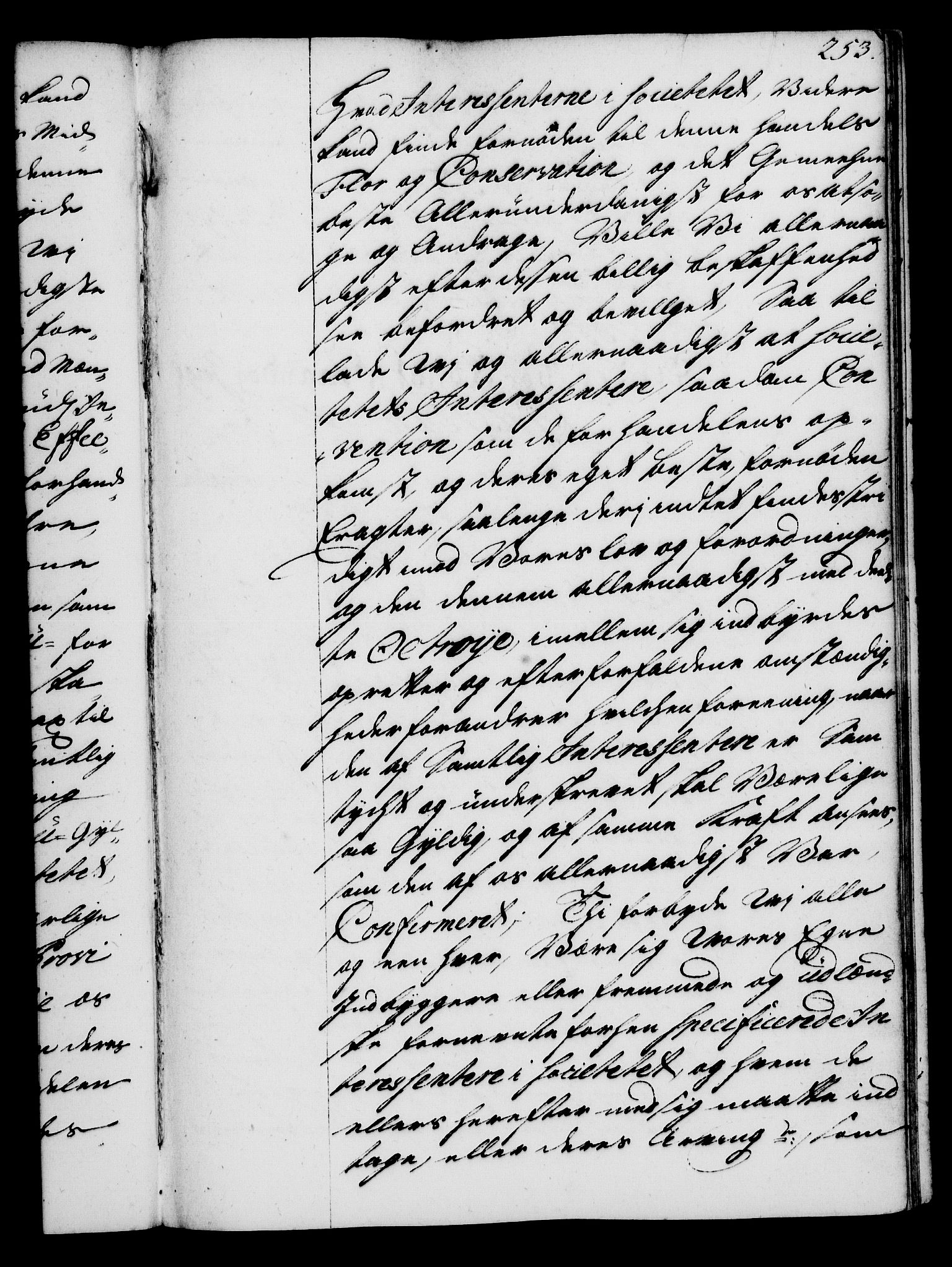 Rentekammeret, Kammerkanselliet, RA/EA-3111/G/Gg/Gga/L0004: Norsk ekspedisjonsprotokoll med register (merket RK 53.4), 1734-1741, s. 253