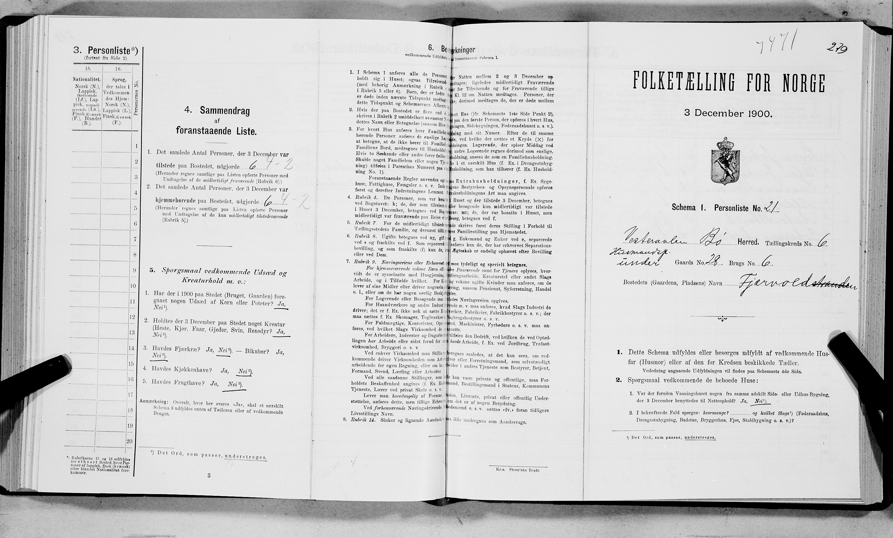 SAT, Folketelling 1900 for 1867 Bø herred, 1900, s. 689