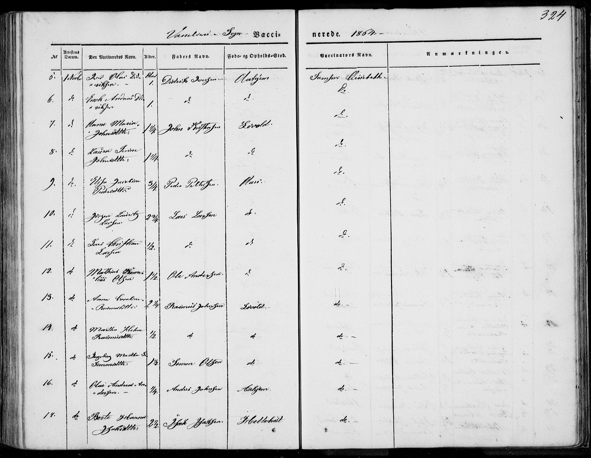 Ministerialprotokoller, klokkerbøker og fødselsregistre - Møre og Romsdal, AV/SAT-A-1454/501/L0006: Ministerialbok nr. 501A06, 1844-1868, s. 324