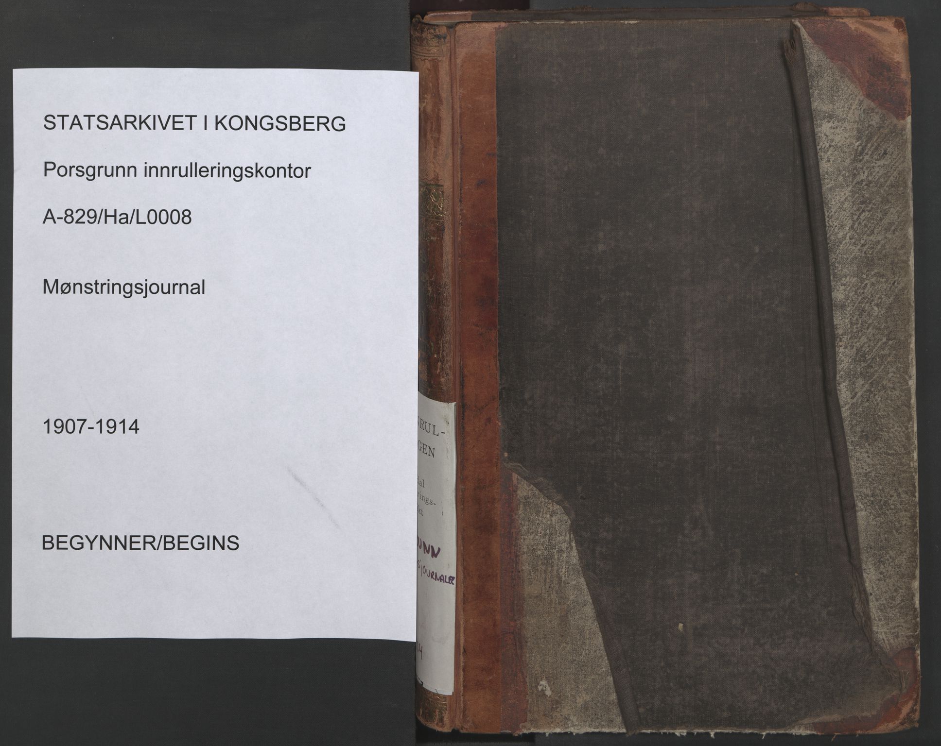 Porsgrunn innrulleringskontor, AV/SAKO-A-829/H/Ha/L0008: Mønstringsjournal, 1907-1914