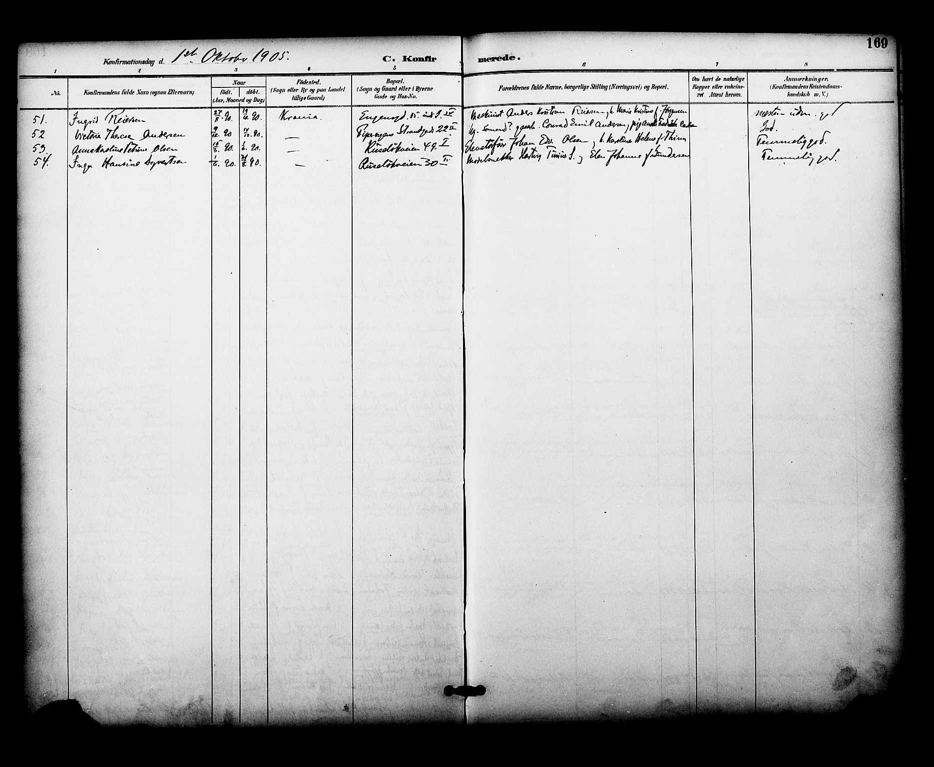 Johannes prestekontor Kirkebøker, AV/SAO-A-10852/F/Fa/L0005: Ministerialbok nr. 5, 1893-1907, s. 169