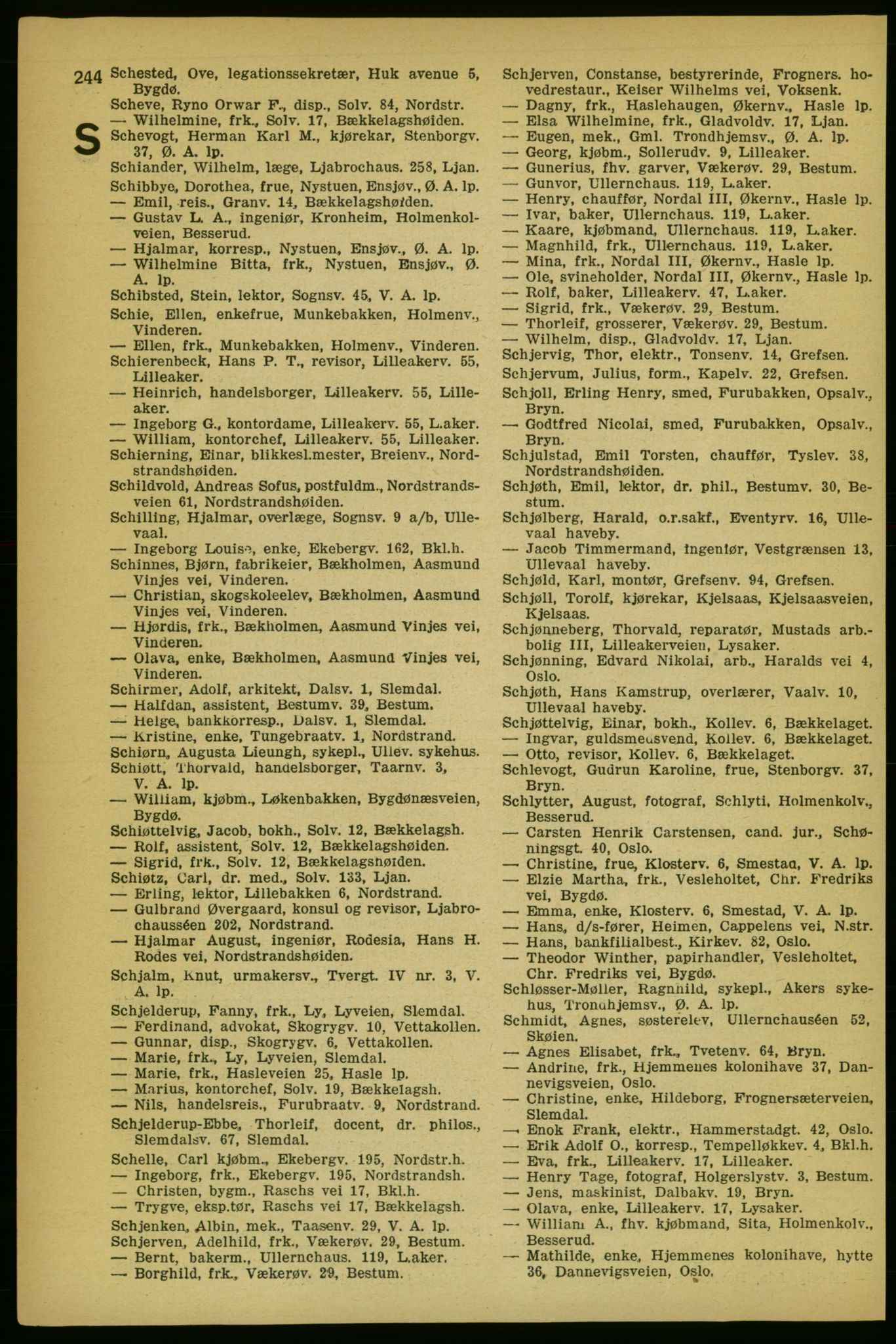 Aker adressebok/adressekalender, PUBL/001/A/004: Aker adressebok, 1929, s. 244