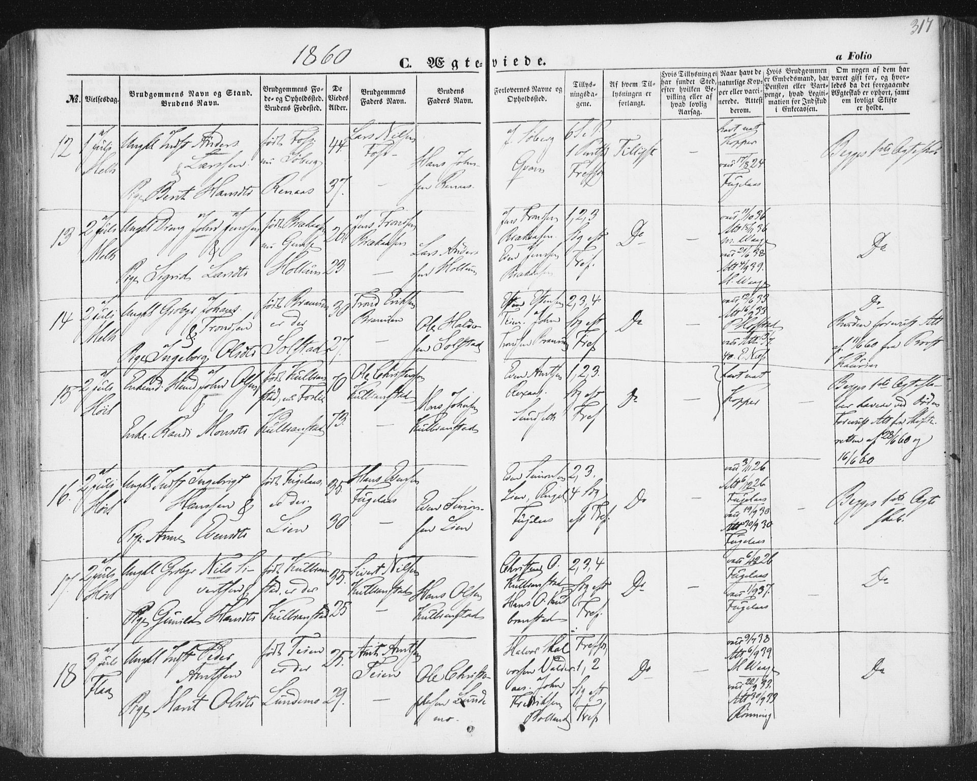 Ministerialprotokoller, klokkerbøker og fødselsregistre - Sør-Trøndelag, SAT/A-1456/691/L1076: Ministerialbok nr. 691A08, 1852-1861, s. 317