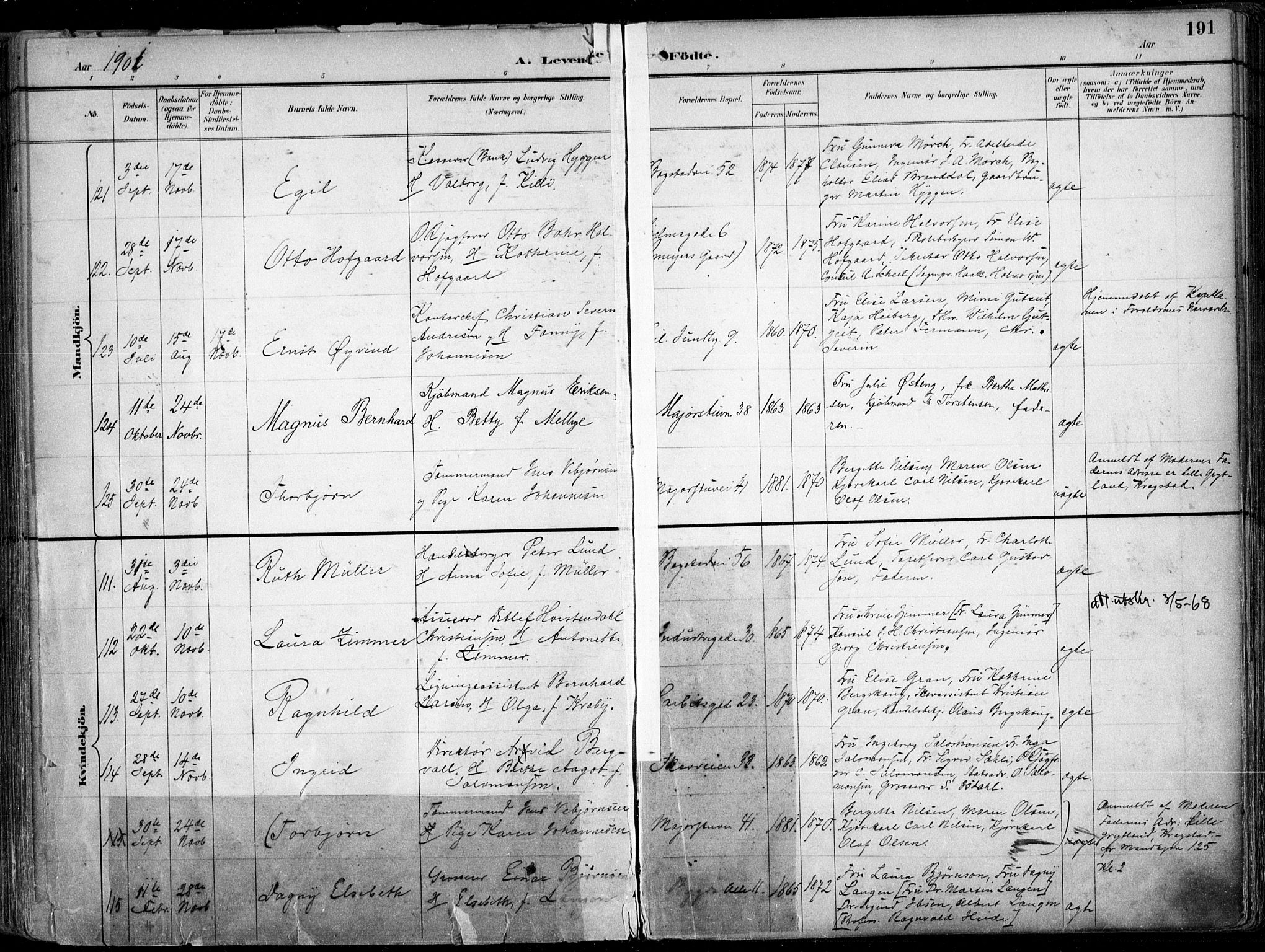Uranienborg prestekontor Kirkebøker, AV/SAO-A-10877/F/Fa/L0005: Ministerialbok nr. 5, 1895-1907, s. 191
