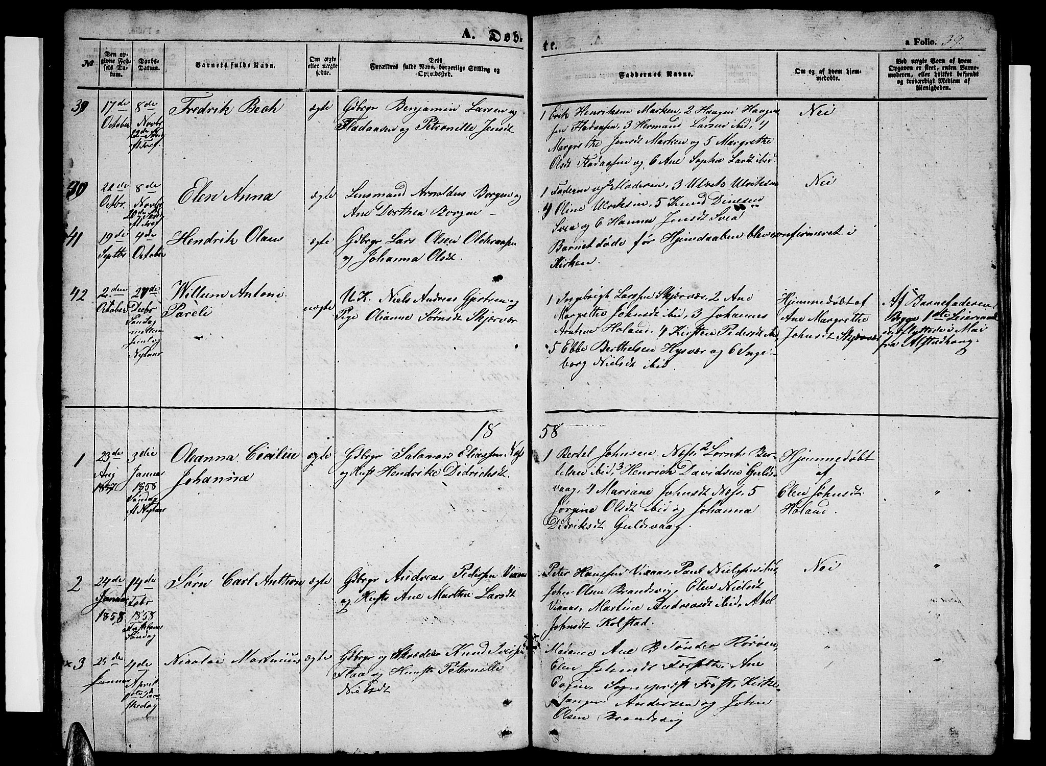 Ministerialprotokoller, klokkerbøker og fødselsregistre - Nordland, SAT/A-1459/816/L0251: Klokkerbok nr. 816C01, 1852-1870, s. 39