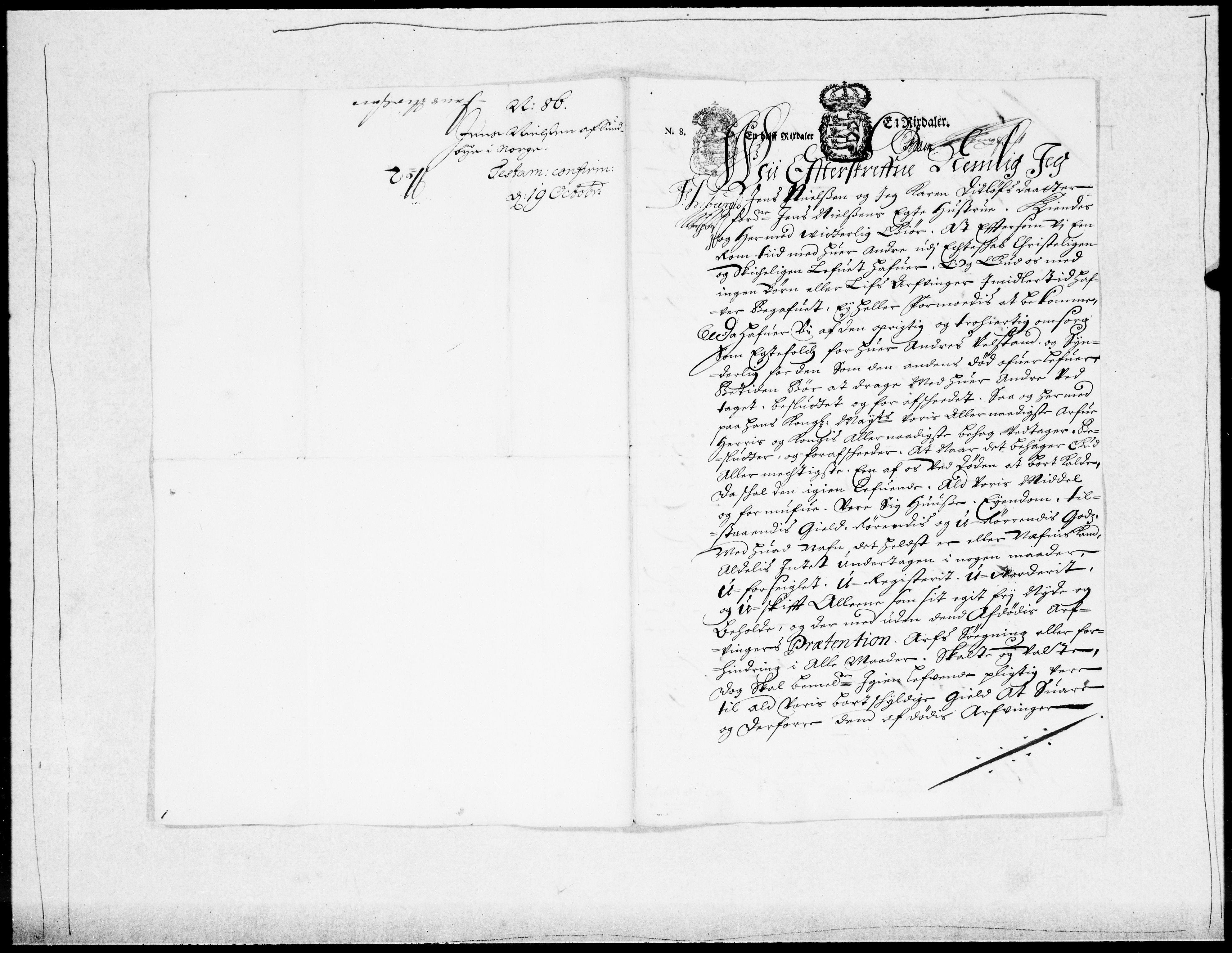 Danske Kanselli 1572-1799, AV/RA-EA-3023/F/Fc/Fcc/Fcca/L0040: Norske innlegg 1572-1799, 1686-1687, s. 221