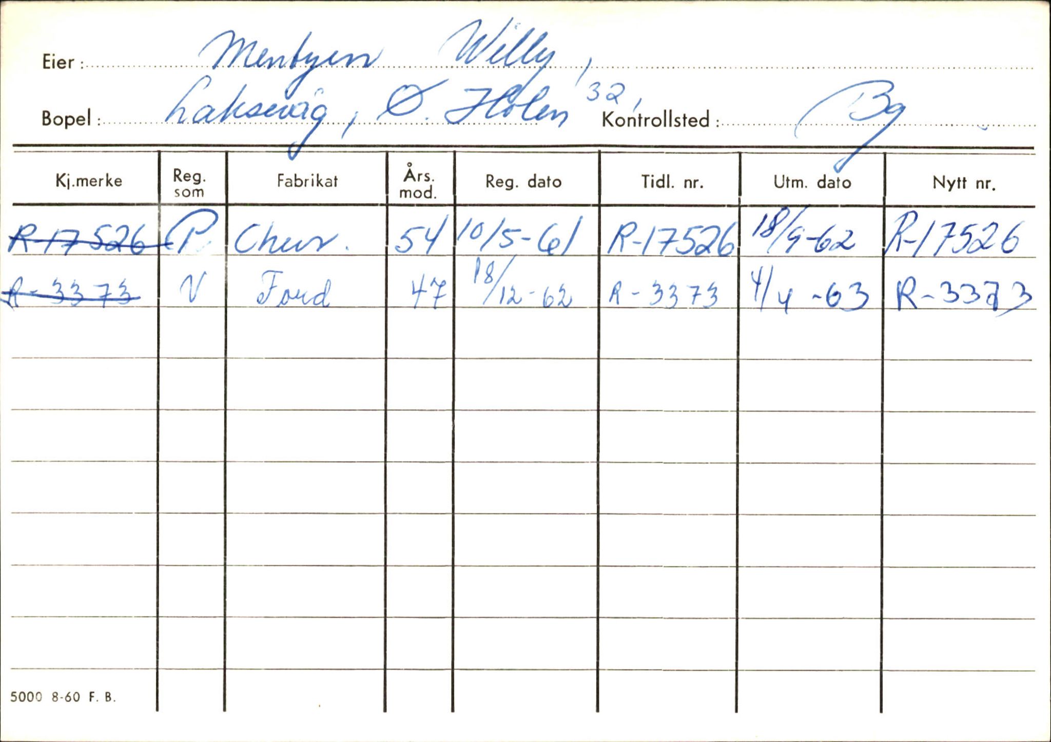 Statens vegvesen, Hordaland vegkontor, AV/SAB-A-5201/2/Ha/L0036: R-eierkort M, 1920-1971, s. 3