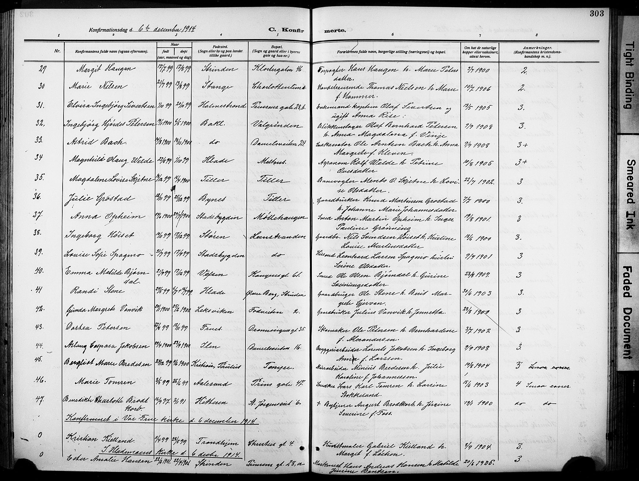 Ministerialprotokoller, klokkerbøker og fødselsregistre - Sør-Trøndelag, AV/SAT-A-1456/601/L0096: Klokkerbok nr. 601C14, 1911-1931, s. 303