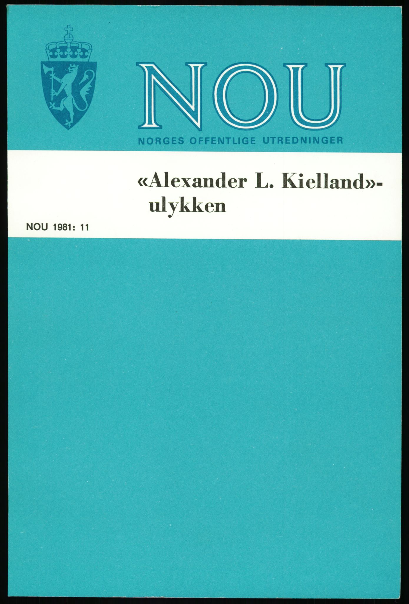 Justisdepartementet, Granskningskommisjonen ved Alexander Kielland-ulykken 27.3.1980, AV/RA-S-1165/D/L0003: 0001 NOU 1981:11 Alexander Kielland ulykken/0002 Korrespondanse/0003: Alexander L. Kielland: Operating manual, 1980-1981, s. 1
