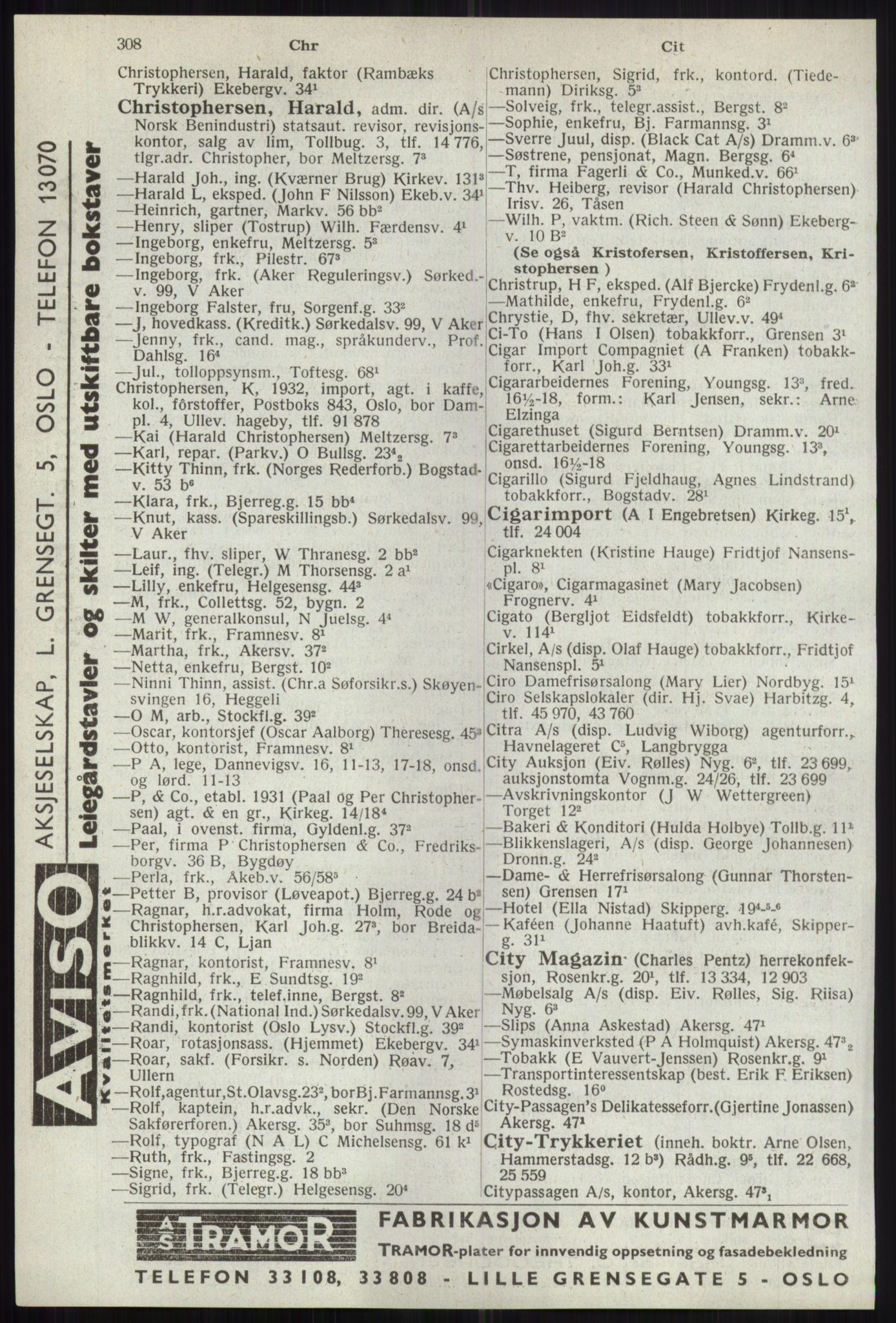 Kristiania/Oslo adressebok, PUBL/-, 1941, s. 308