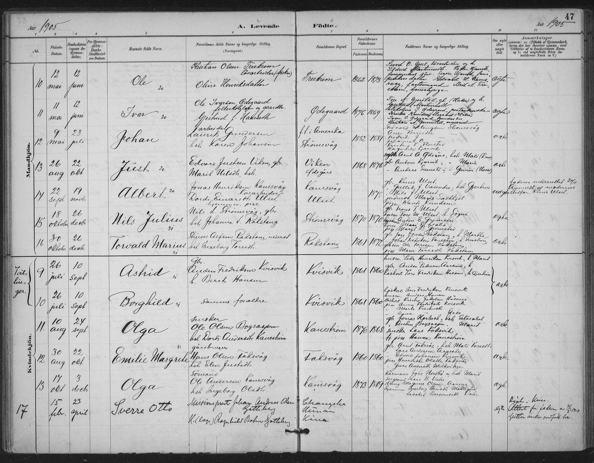 Ministerialprotokoller, klokkerbøker og fødselsregistre - Møre og Romsdal, AV/SAT-A-1454/587/L1000: Ministerialbok nr. 587A02, 1887-1910, s. 47