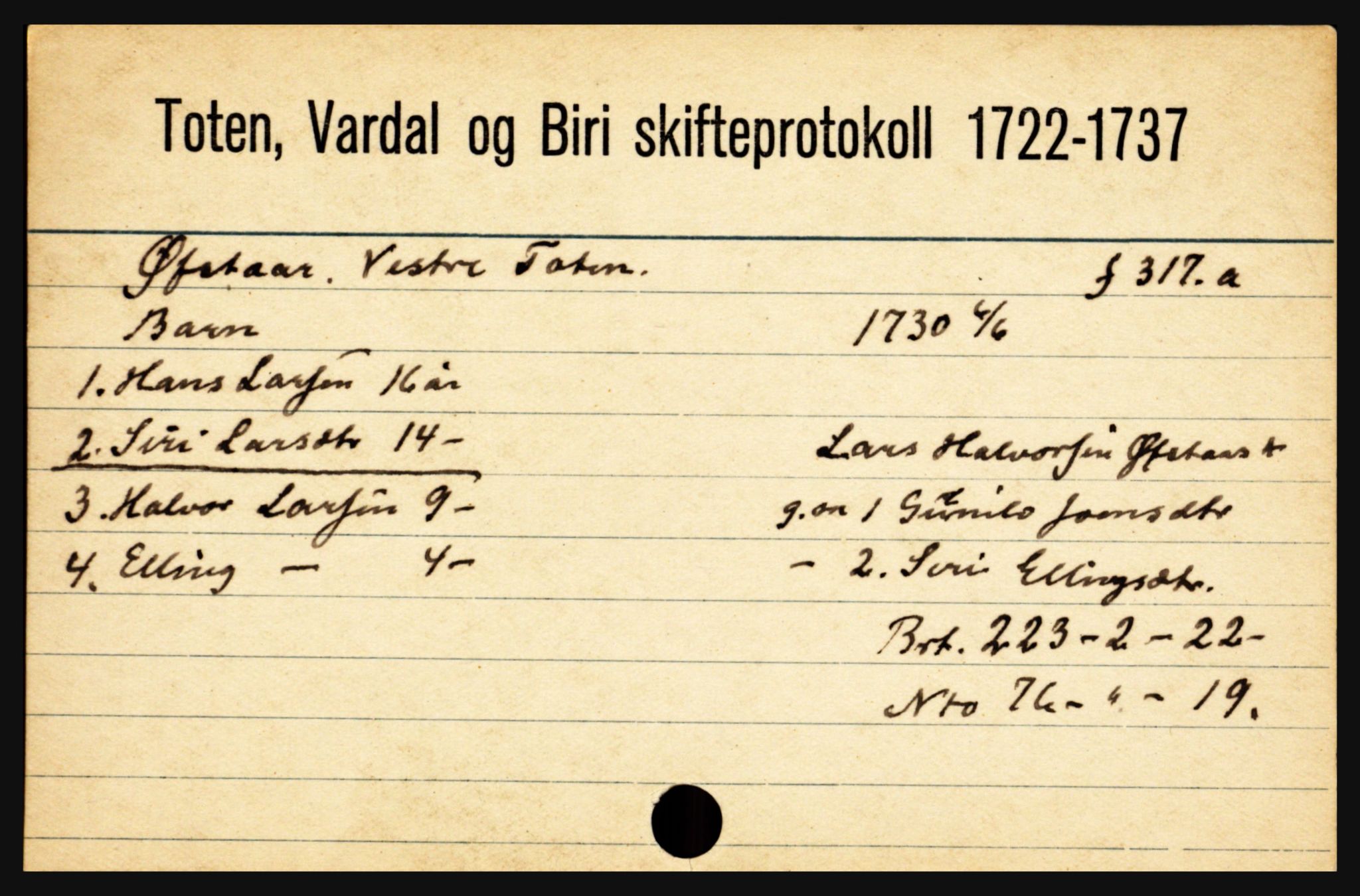 Toten tingrett, SAH/TING-006/J, 1657-1903, s. 22621