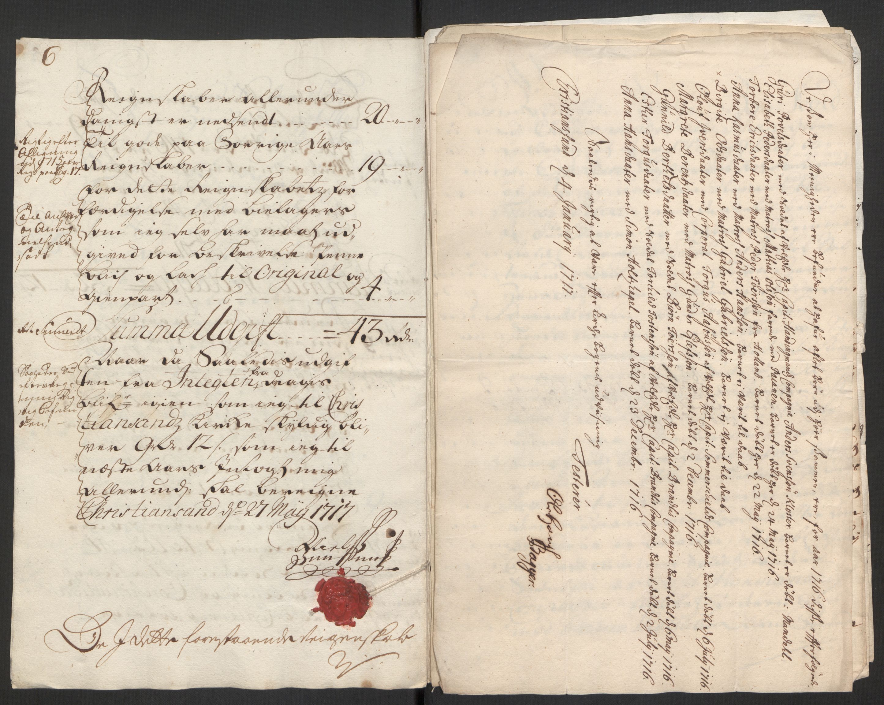 Rentekammeret inntil 1814, Reviderte regnskaper, Byregnskaper, RA/EA-4066/R/Rm/L0285: [M18] Sikt og sakefall, 1681-1718, s. 520