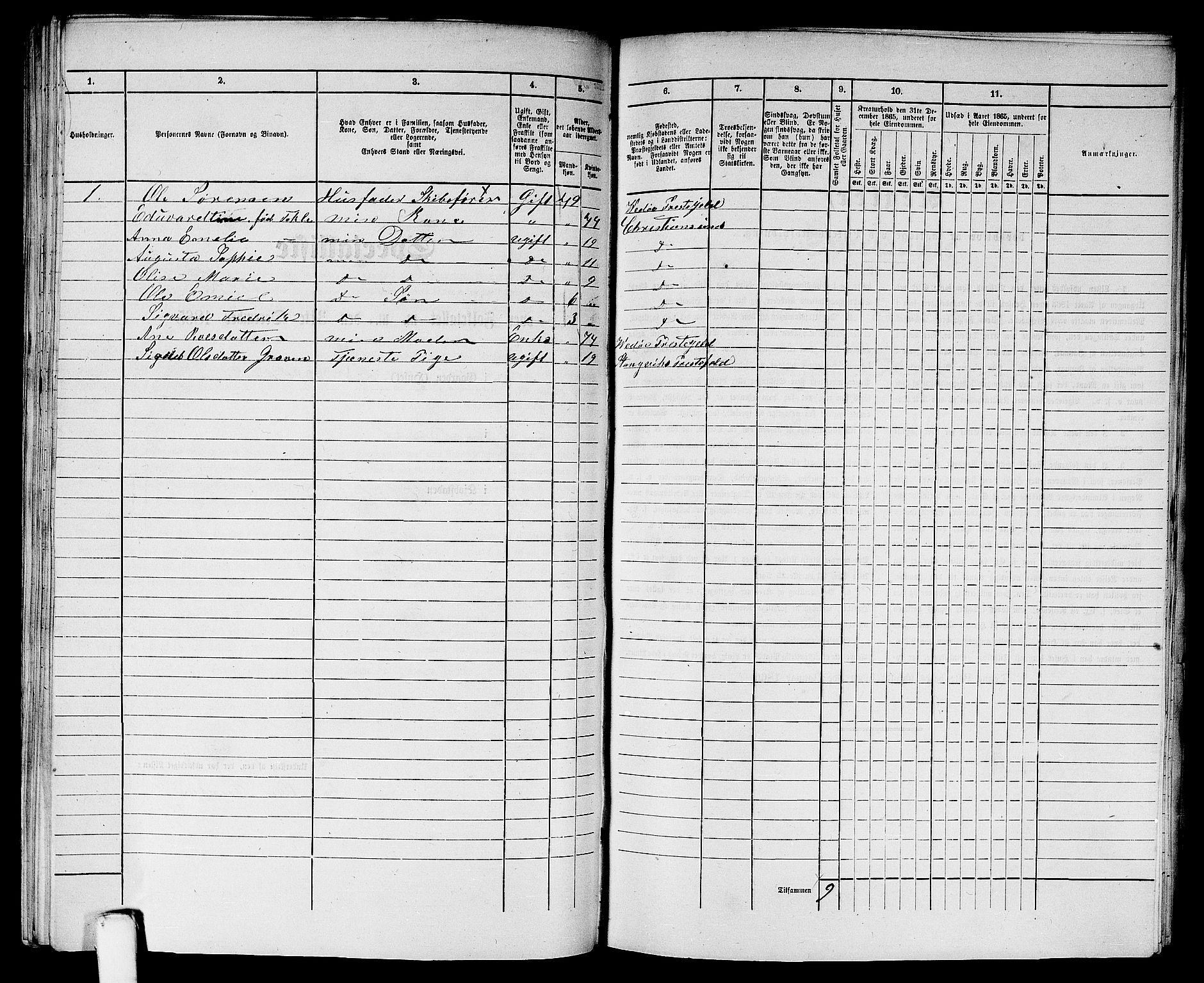 RA, Folketelling 1865 for 1503B Kristiansund prestegjeld, Kristiansund kjøpstad, 1865, s. 733