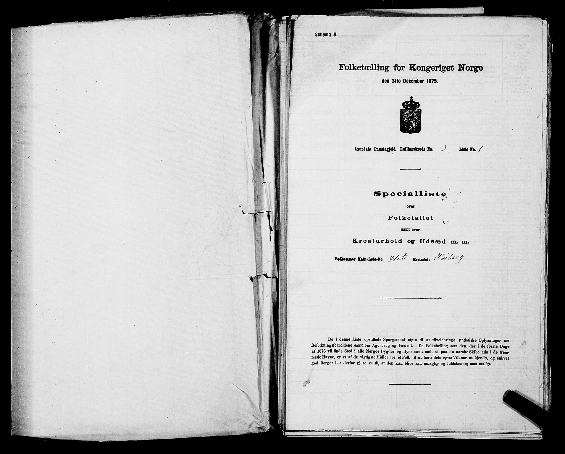 SAKO, Folketelling 1875 for 0728P Lardal prestegjeld, 1875, s. 412