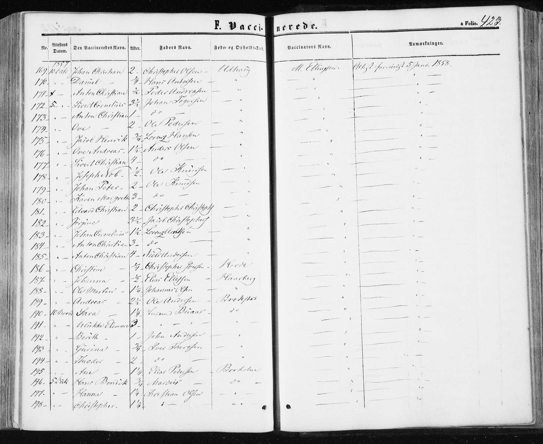 Ministerialprotokoller, klokkerbøker og fødselsregistre - Sør-Trøndelag, SAT/A-1456/659/L0737: Ministerialbok nr. 659A07, 1857-1875, s. 423