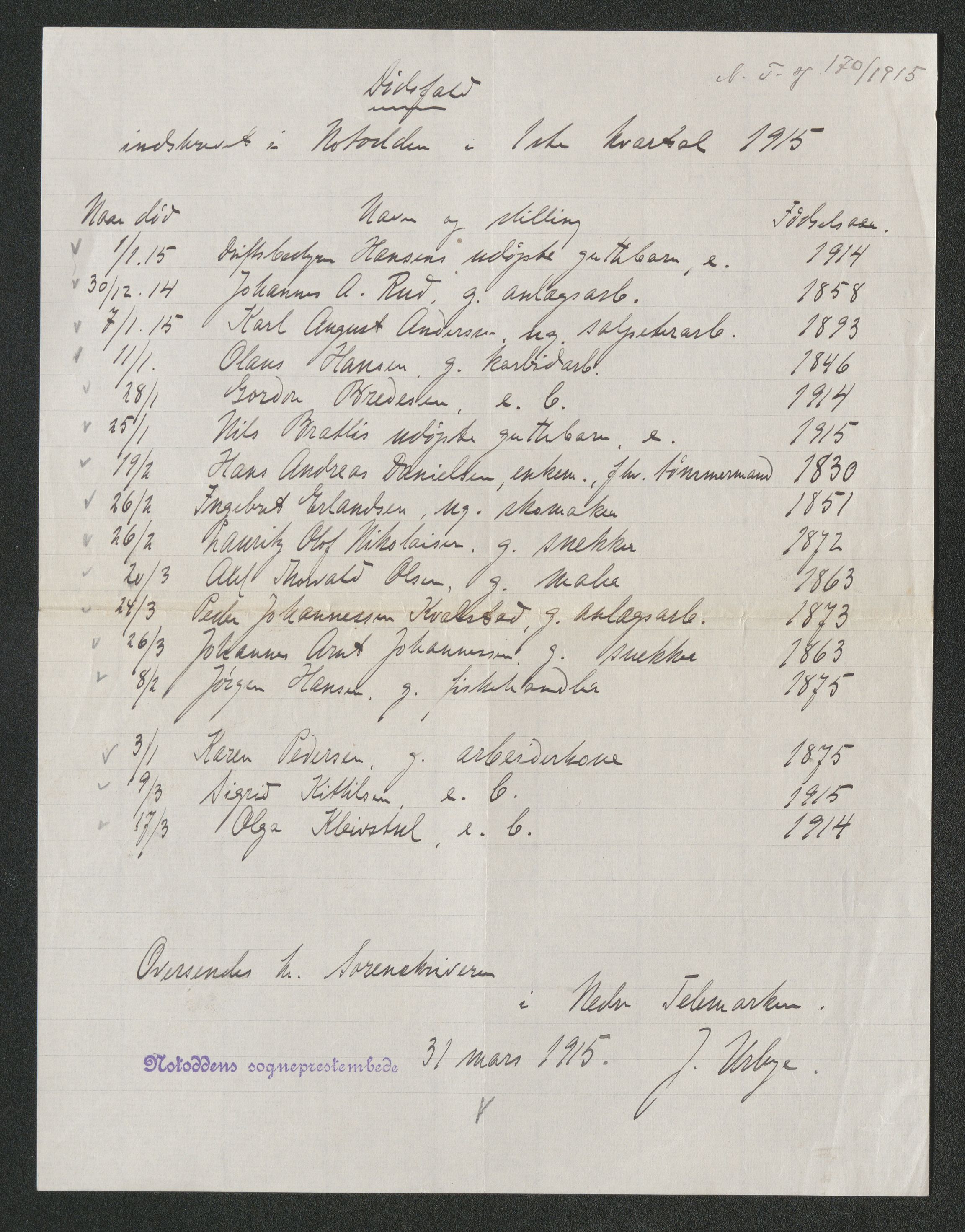 Nedre Telemark sorenskriveri, AV/SAKO-A-135/H/Ha/Hab/L0005: Dødsfallsfortegnelser
, 1911-1916, s. 926
