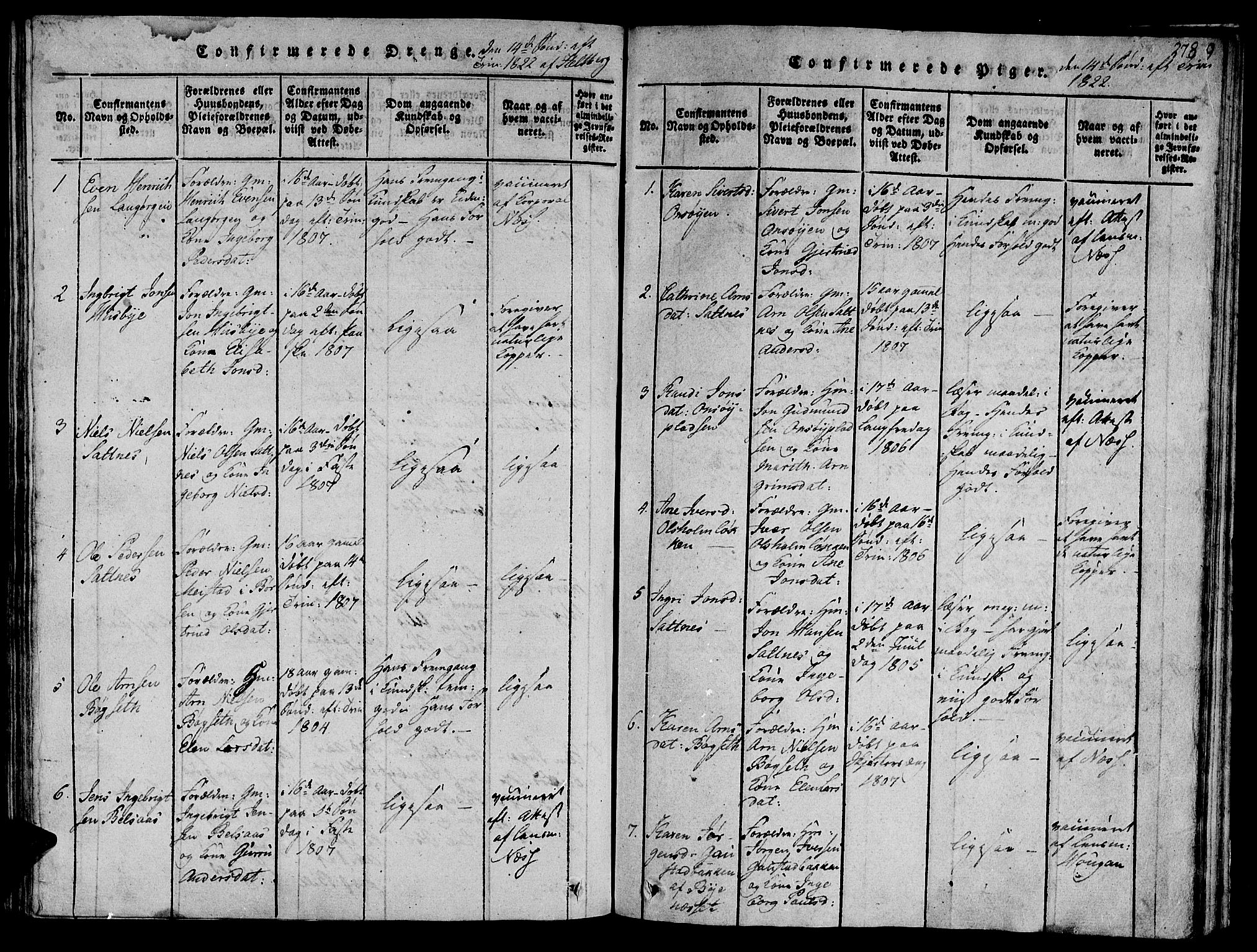 Ministerialprotokoller, klokkerbøker og fødselsregistre - Sør-Trøndelag, SAT/A-1456/612/L0373: Ministerialbok nr. 612A06 /2, 1816-1828, s. 278